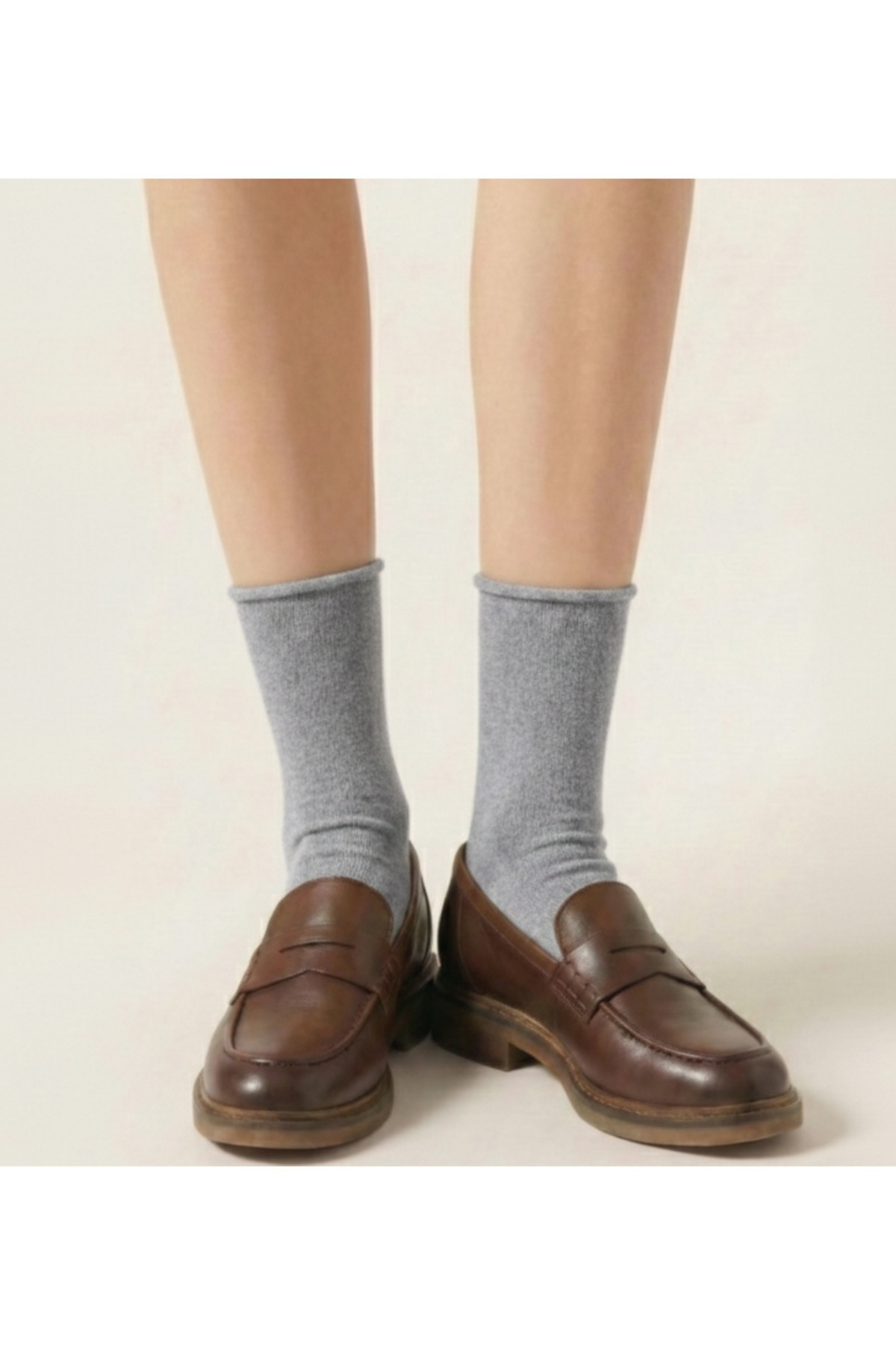 WOMEN'S GREY COTTON TOE SEAMLESS HEALTHY ELASTIC FREE COTTON CANDY DIABETIC SOCKET SOCKS