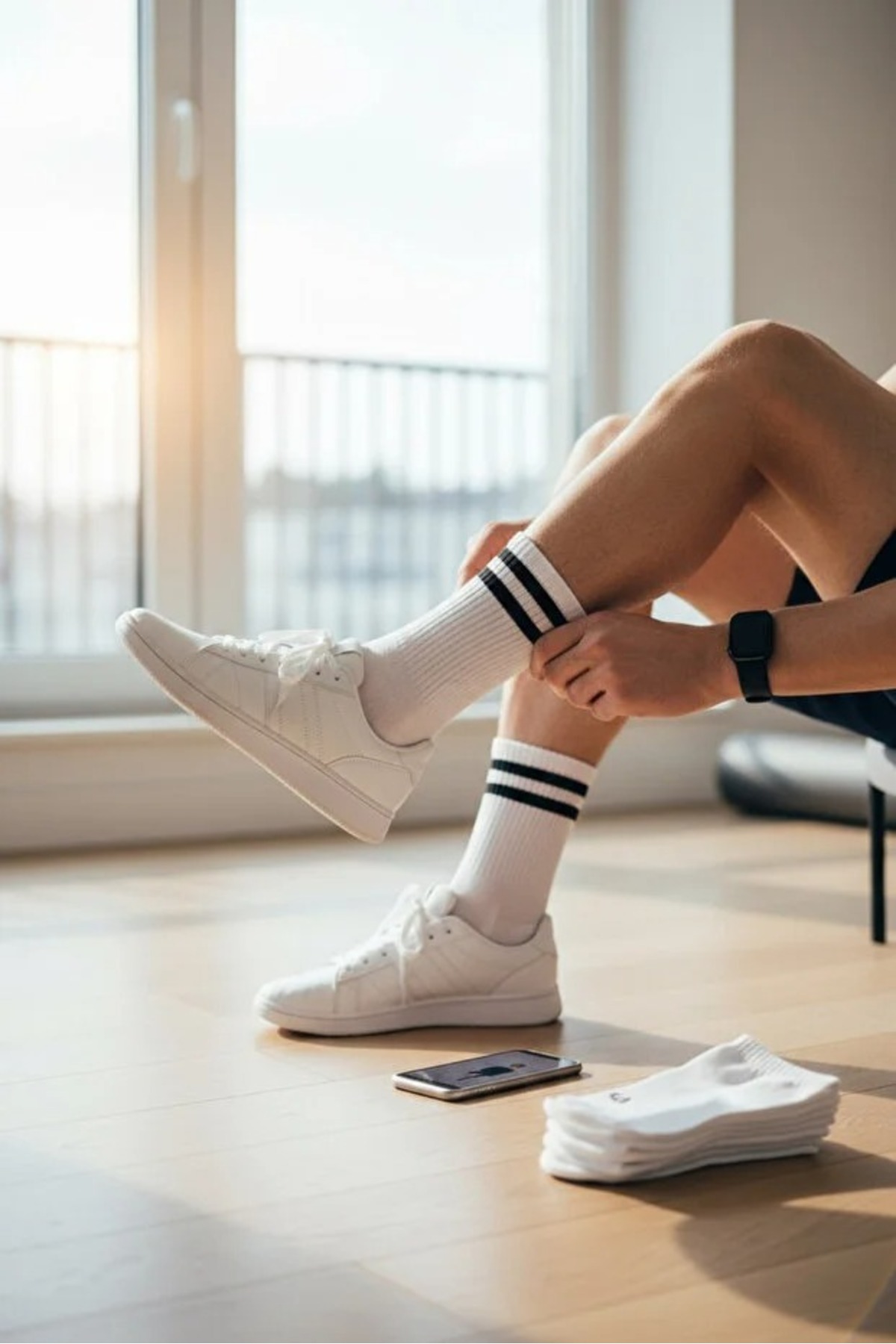 peru moda  6 Çift Kolej Tenis Spor Çorap Seti Pamuklu 4 Mevsim Cool Comfort - Görsel 2