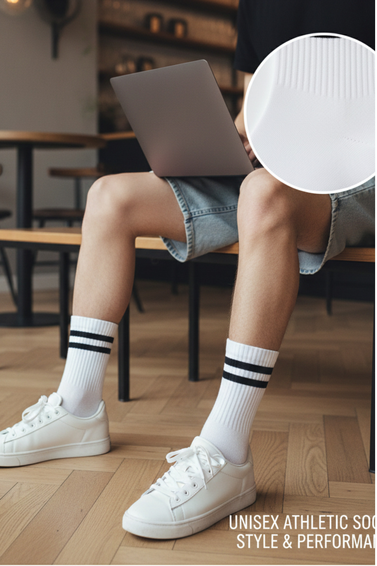 peru moda  6 Çift Kolej Tenis Spor Çorap Seti Pamuklu 4 Mevsim Cool Comfort - Görsel 4