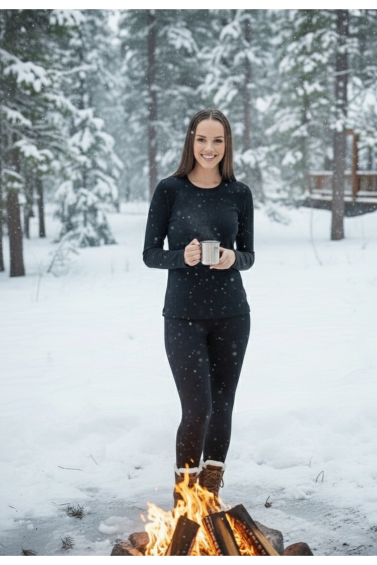 JAKC WAYS Women's Cotton Thermal Suit / 1 Set (Leggings + Undershirt)