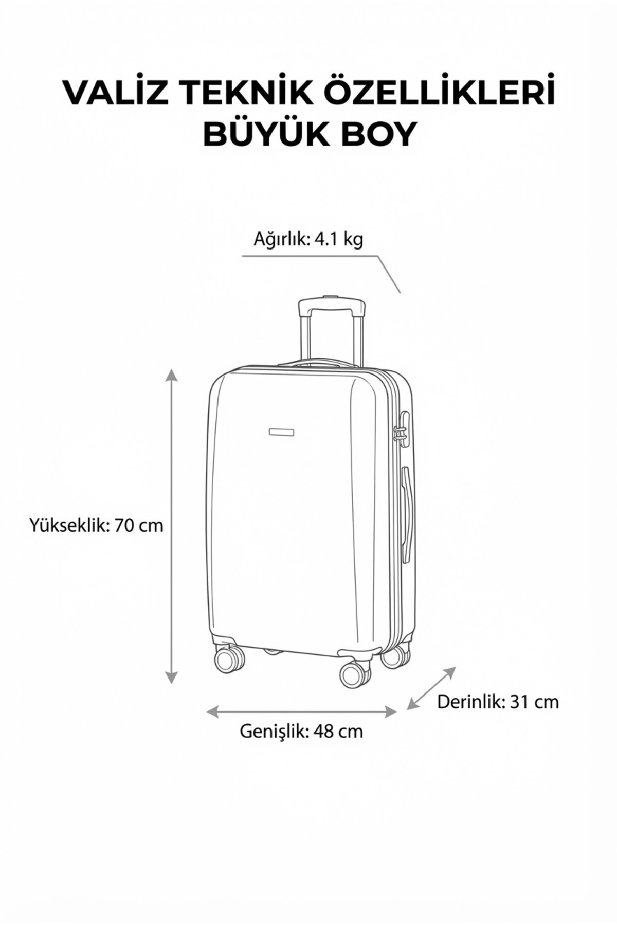 Wexta  Valiz - BÜYÜK BOY - Karışık Renk ve Model - Görsel 6