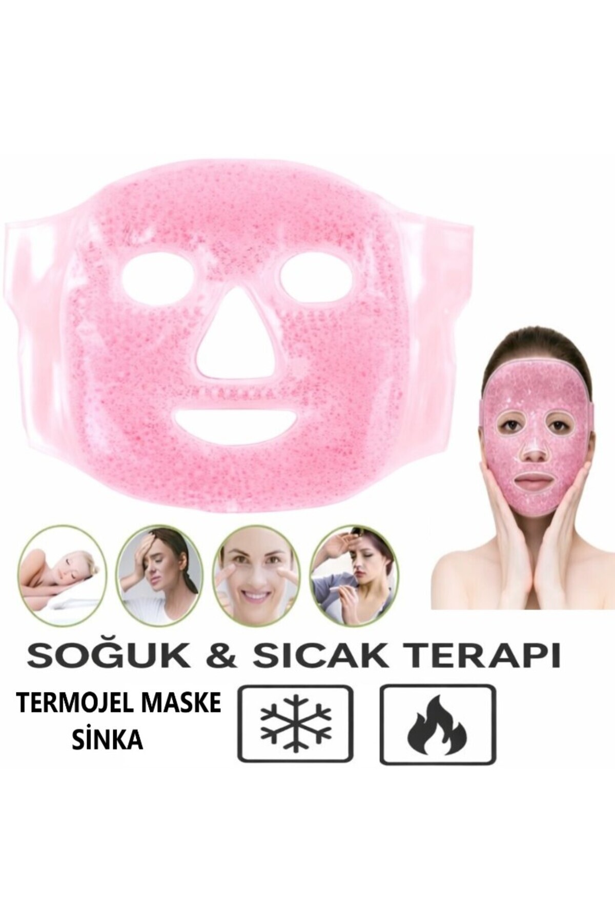 SİNKA Buz Jel Toplar TERMOJEL Yüz Maskesi Soğuk Ve Sıcak Terapi Maskesi (AMELİYAT SONRASI UYGUN) — SSMSKETOP