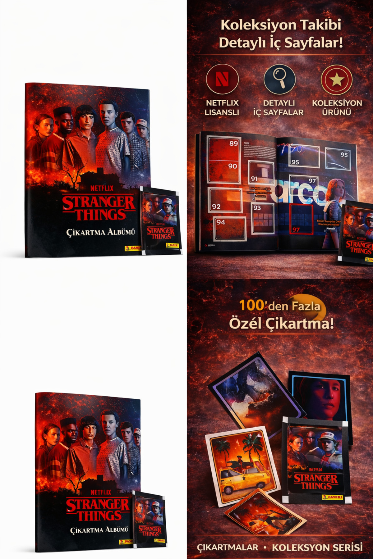 Basic Fun Stranger Things Çıkartma Albümü Koleksiyonluk Sticker Kitabı 1-3 Sezon fotoğrafı 6 (önizleme)