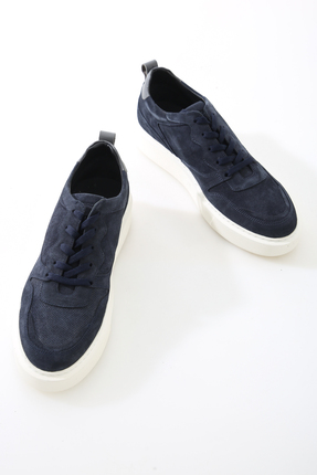 GERARDO AYAKKABI Lacivert Erkek Süet Hakiki Deri Spor Ayakkabı