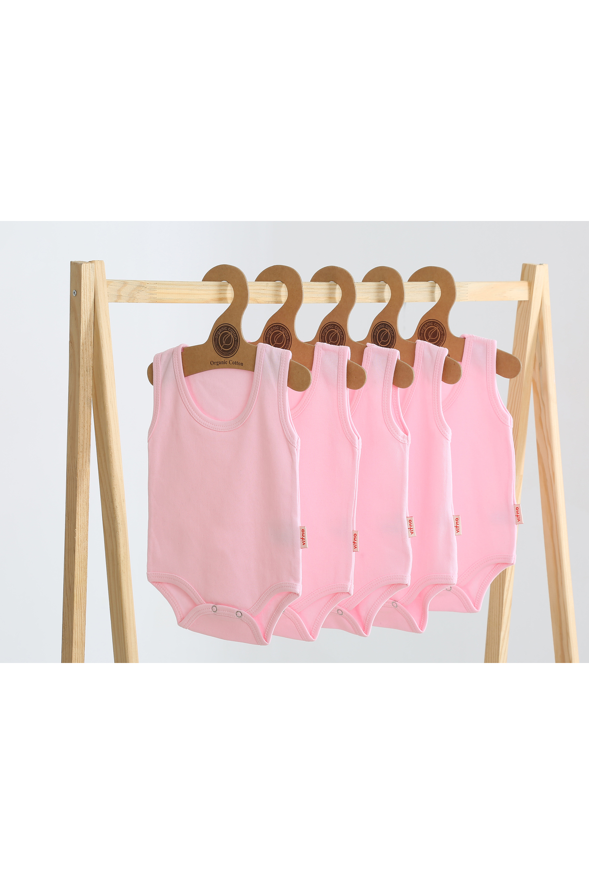 vitmo 5'li Zıbın Bebek Askılı Çıtçıtlı Body %100 Pamuk fotoğrafı 2 (önizleme)