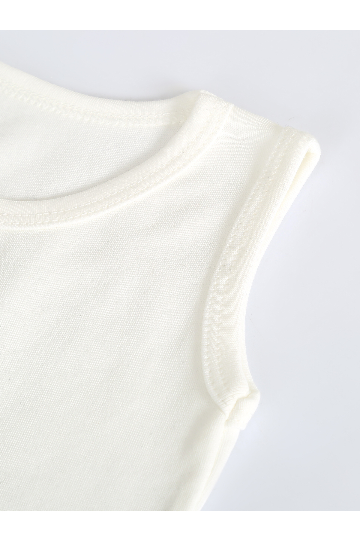 vitmo Çıtçıtlı Bebek Body Zıbın Askılı Ekru Renk , %100 Organik Pamuk fotoğrafı 2 (önizleme)