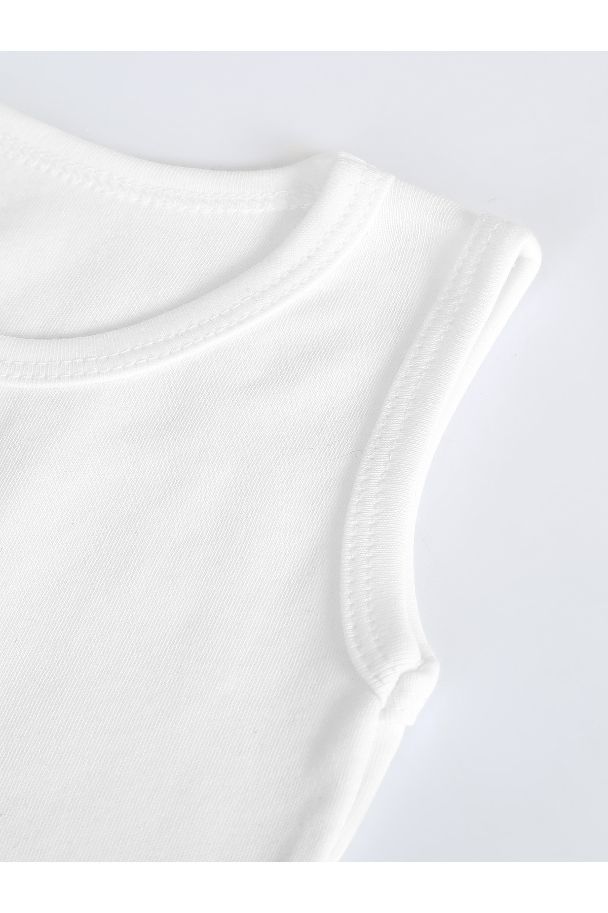 vitmo Çıtçıtlı Bebek Body Zıbın Askılı Beyaz Renk , %100 Organik Pamuk fotoğrafı 2 (önizleme)