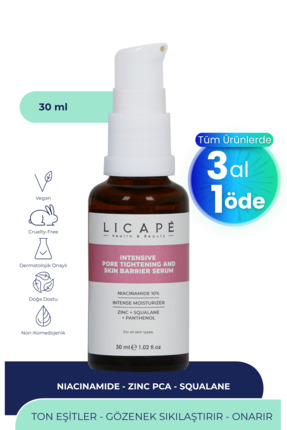 Licape Gözenek Sıkılaştırıcı ve Cilt Bariyeri Güçlendirici Niacinamide %10 Se...
