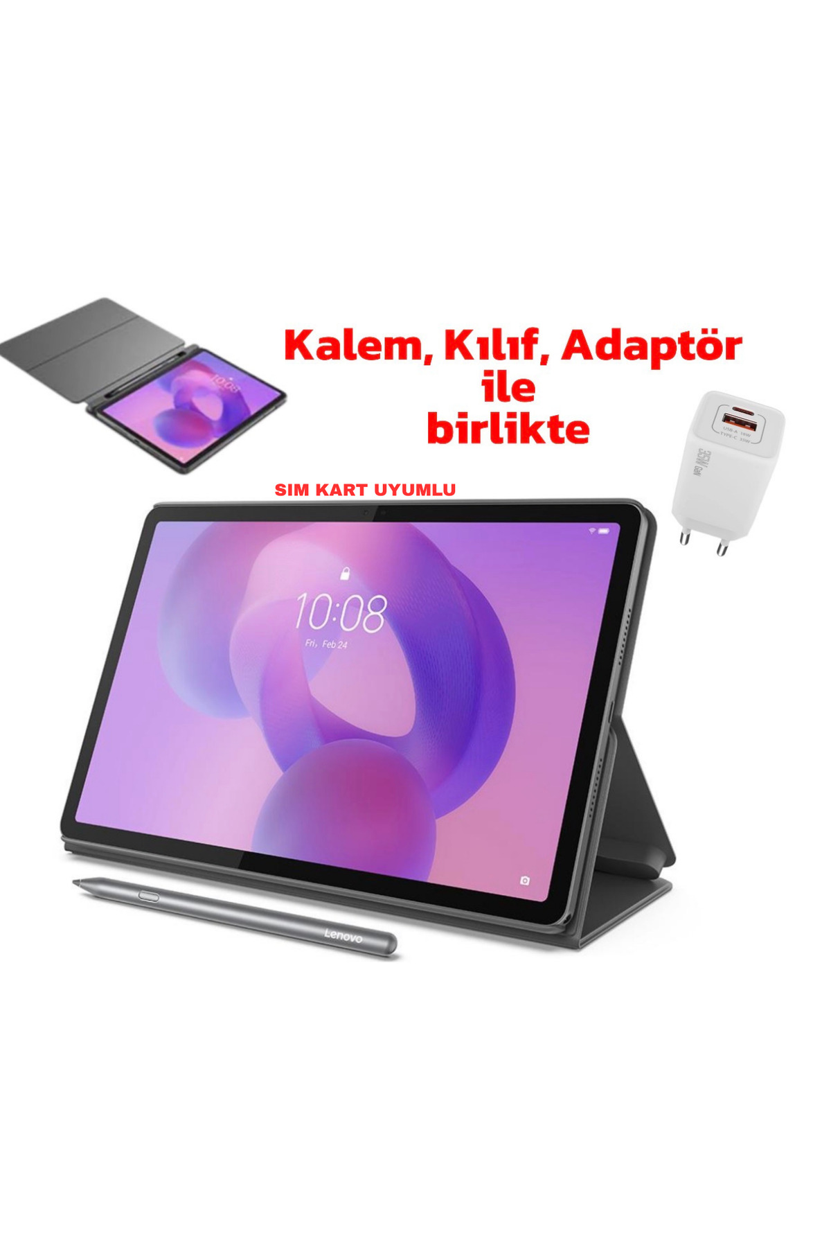 LENOVO SİM KART UYUMLU 5G Idea Tab Android Tablet 2.0 Ghz 8 GB 128 GB HAFIZA 11inch 2.5K KALEM+KILIF