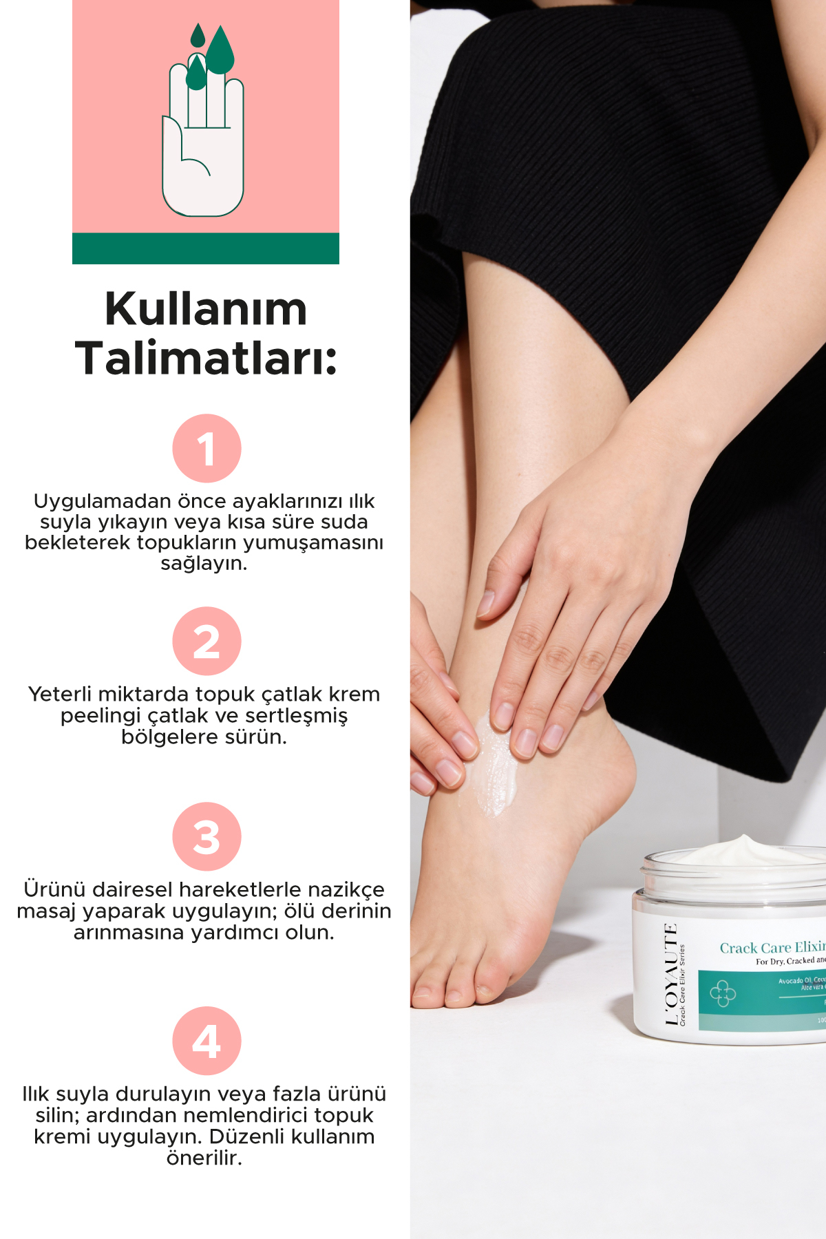 Ayak Ve Topuk Çatlak Kremi, Ayak Bakımı, Ayak Kokusu Ve Topuk 100ml — LTCK2501 — تصویر 2 از 6