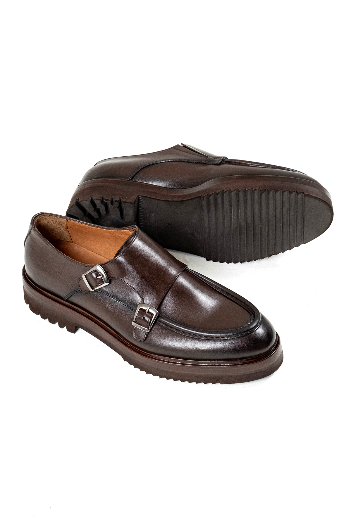 NEWDERİSAN Erkek Premium Hakiki Deri Çift Tokalı(Double Monk Strap) Lüks Klasik Ayakkabı görsel 2