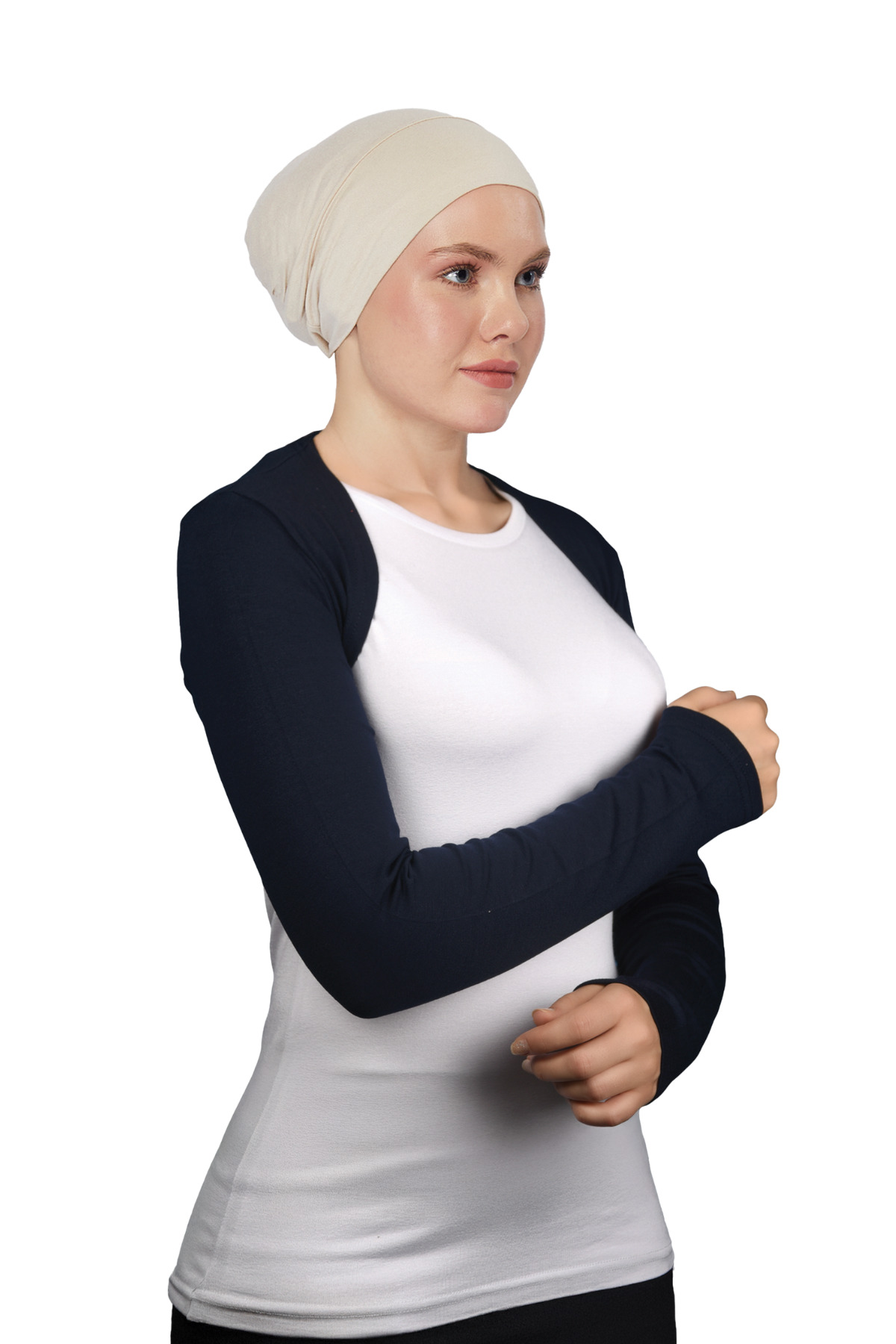 Long Sleeve Modest Bolero - Navy