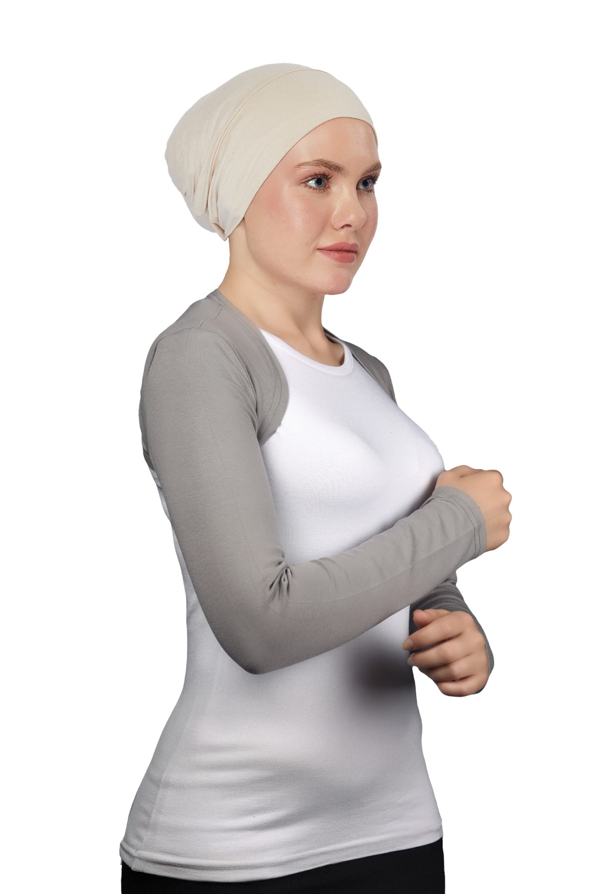 Long Sleeve Modest Bolero - Gray