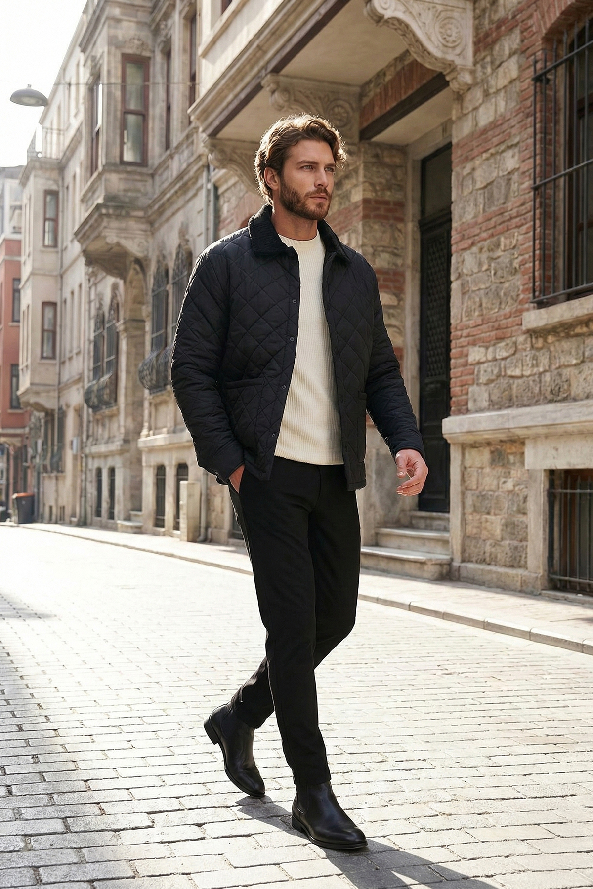 Buratti  Kapitoneli Regular Fit Kadife Detaylı Mont Erkek MONT 497LEROY