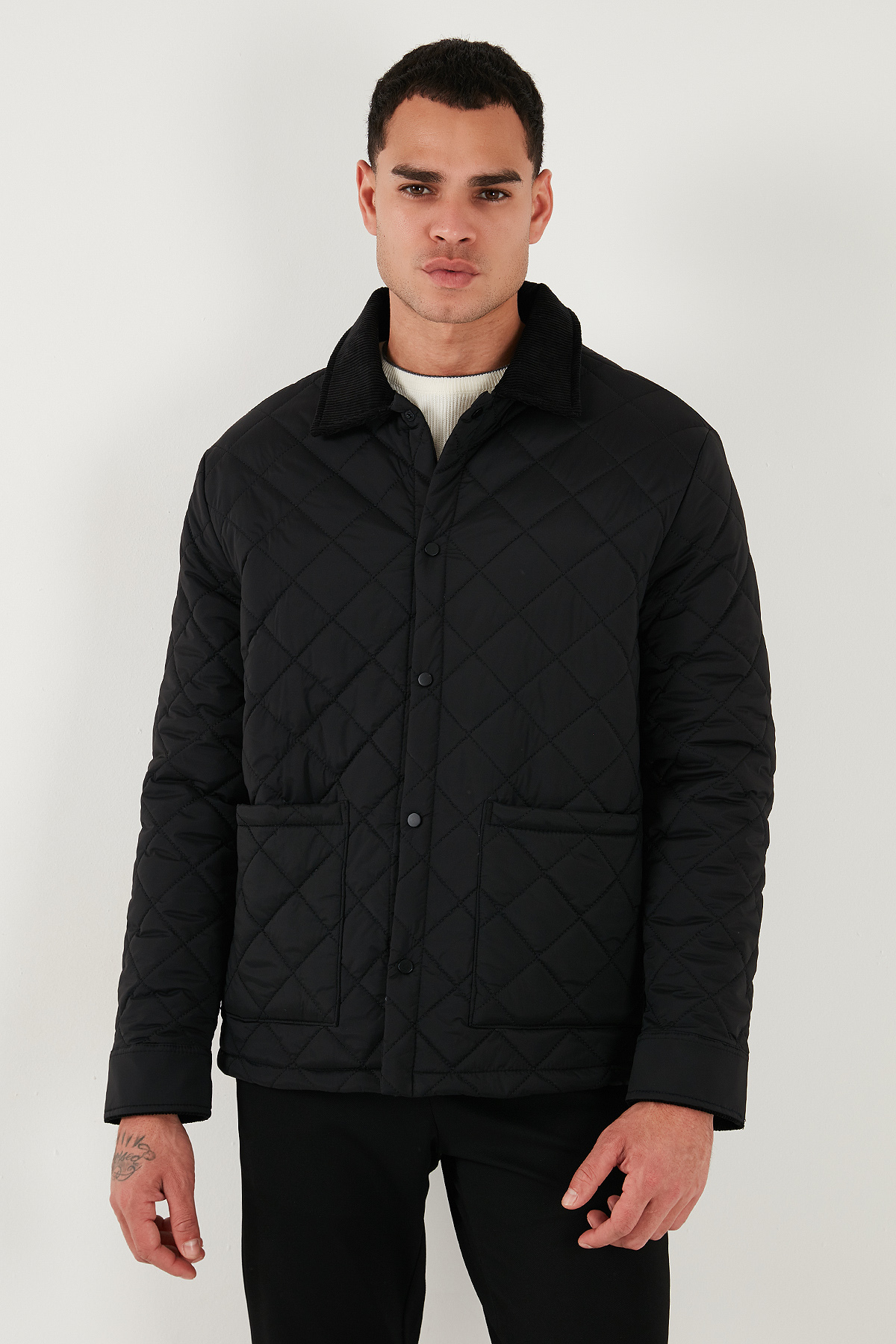 Buratti  Kapitoneli Regular Fit Kadife Detaylı Mont Erkek MONT 497LEROY - Görsel 4