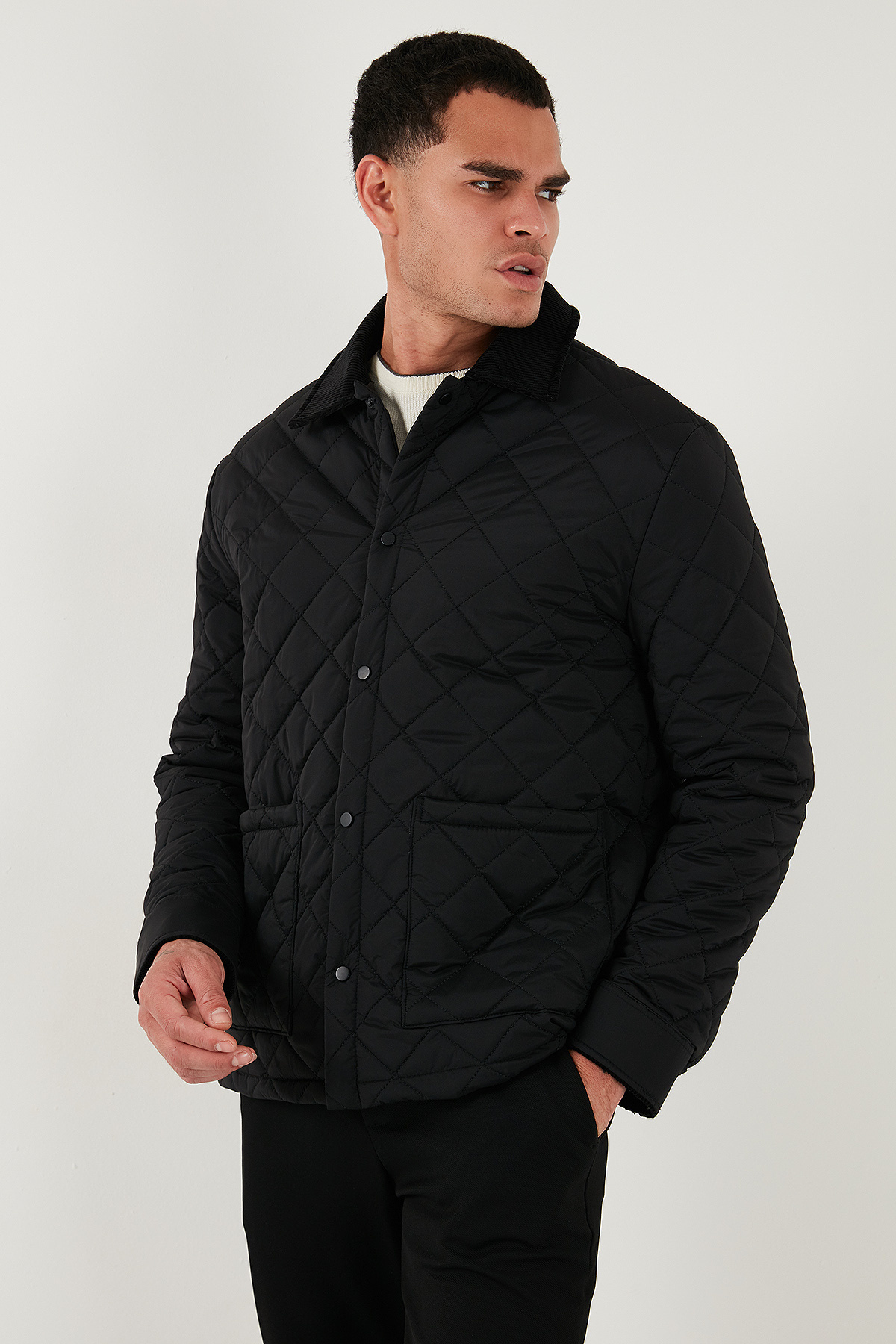 Buratti  Kapitoneli Regular Fit Kadife Detaylı Mont Erkek MONT 497LEROY - Görsel 5