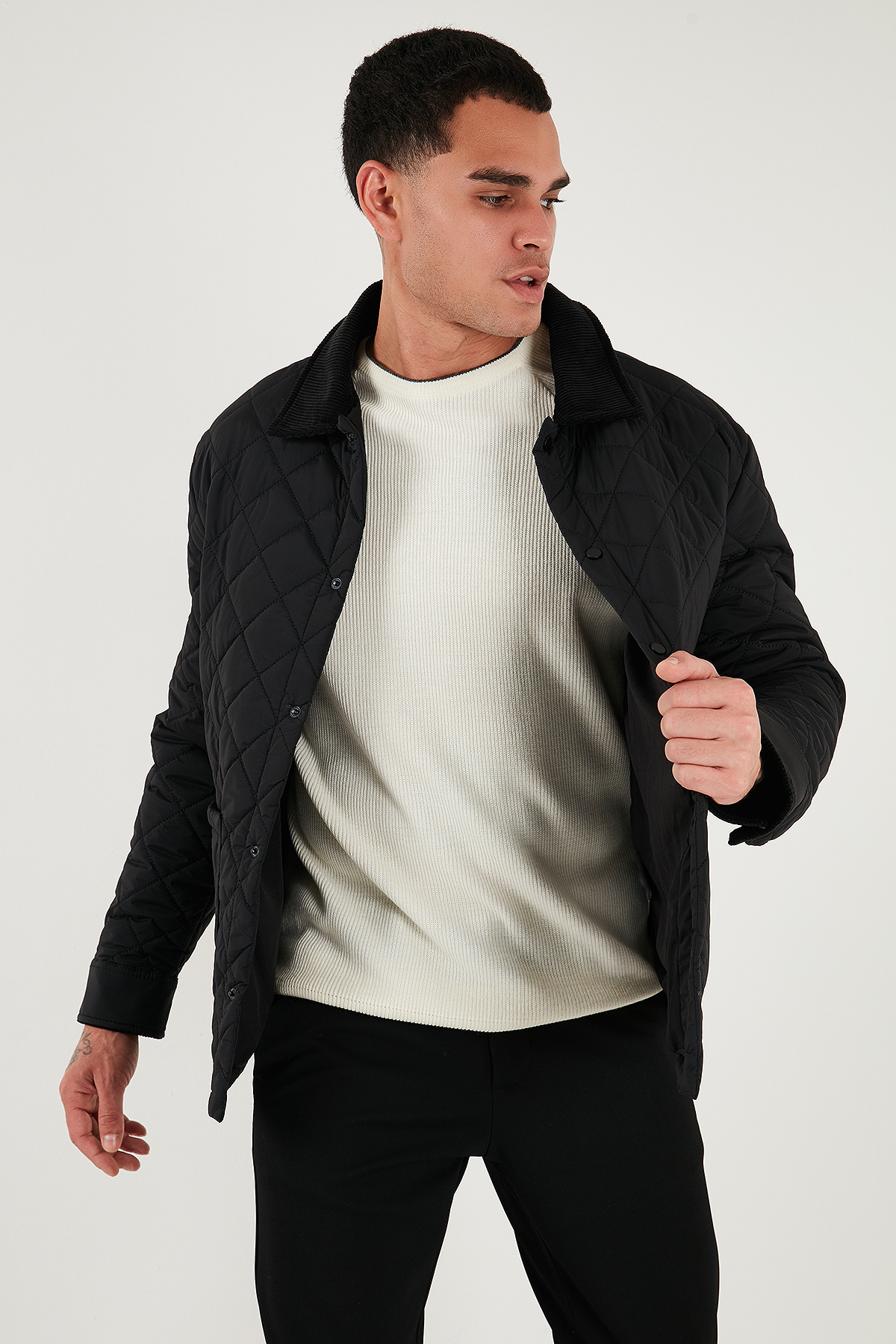 Buratti  Kapitoneli Regular Fit Kadife Detaylı Mont Erkek MONT 497LEROY - Görsel 3