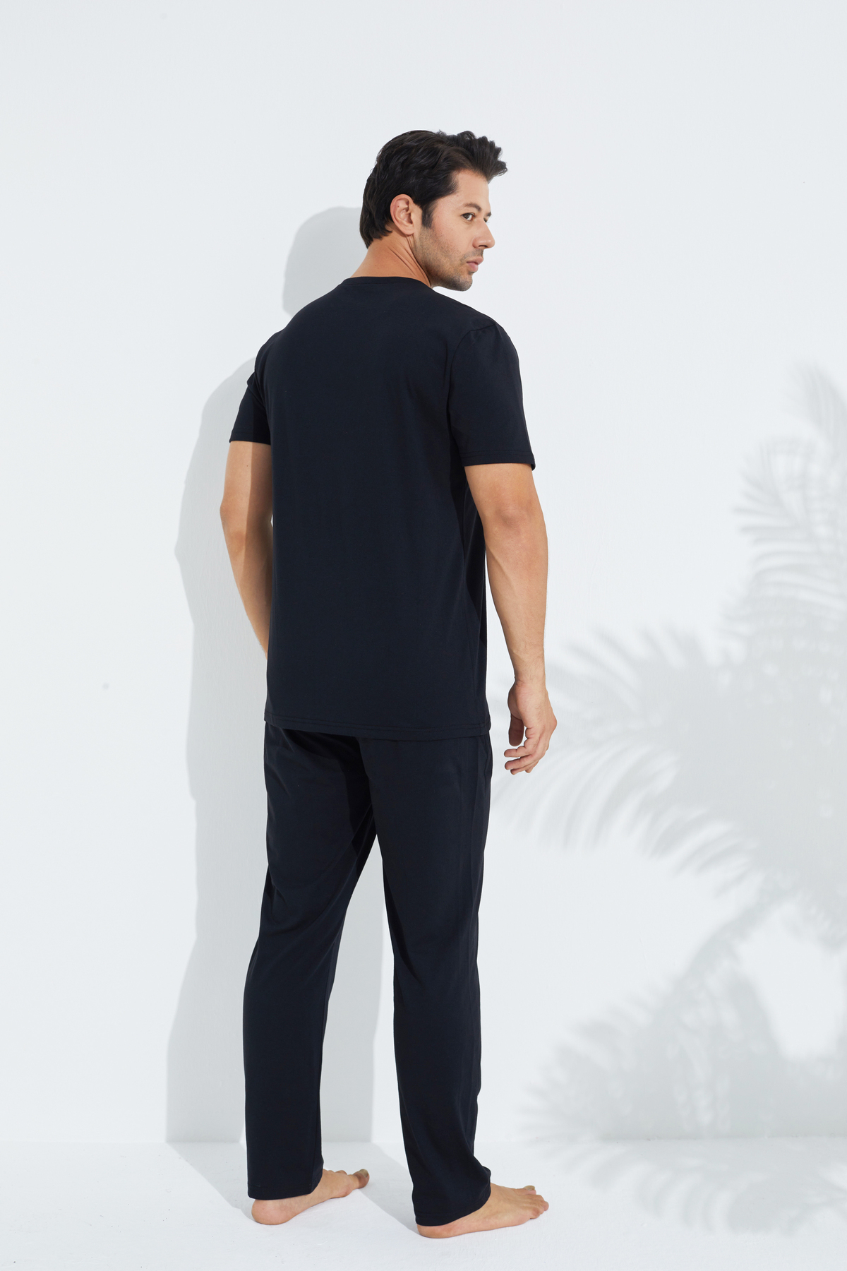 Siyah İnci  siyah Kısa Kollu Örme Erkek Pijama Takım 7794 - Görsel 3