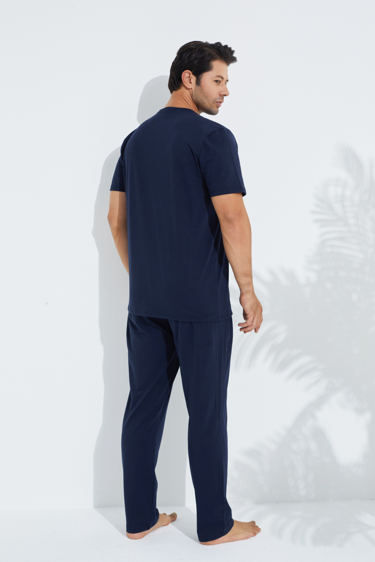 Siyah İnci  lacivert Kısa Kollu Örme Erkek Pijama Takım 7794 - Görsel 3