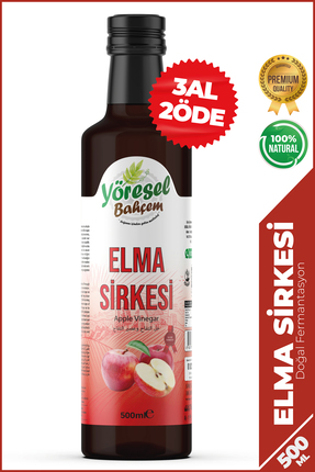 Yöresel Bahçem Elma Sirkesi Doğal Fermantasyon 500 ml