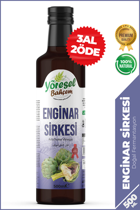 Yöresel Bahçem Enginar Sirkesi Doğal Fermantasyon 500 ml