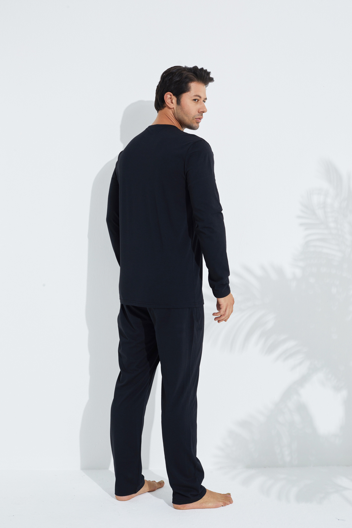 Siyah İnci  siyah Uzun Kollu Örme Erkek Pijama Takım 7795 - Görsel 3