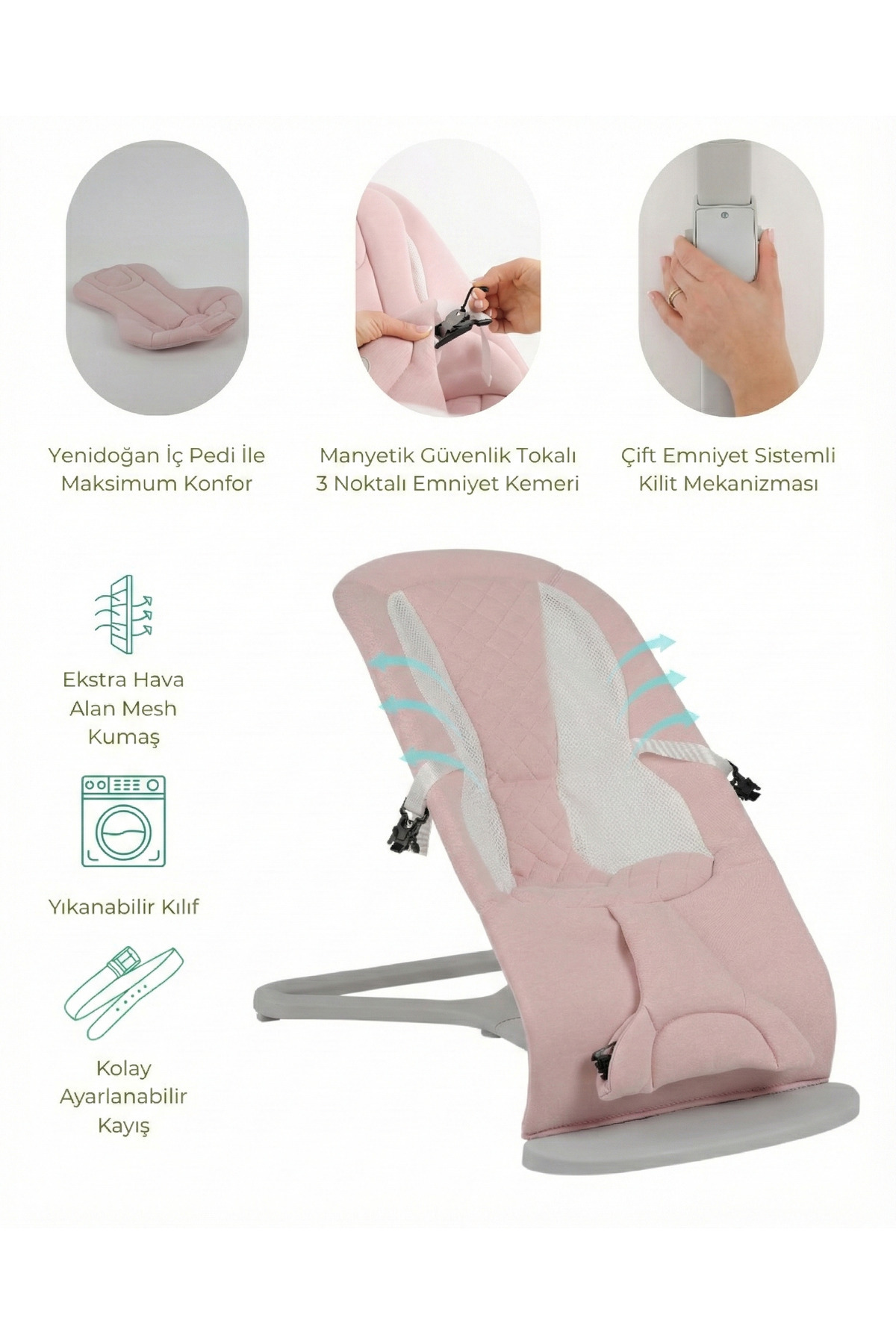 Will Bouncer Side Ana Kucağı - Pink fotoğrafı 3 (önizleme)