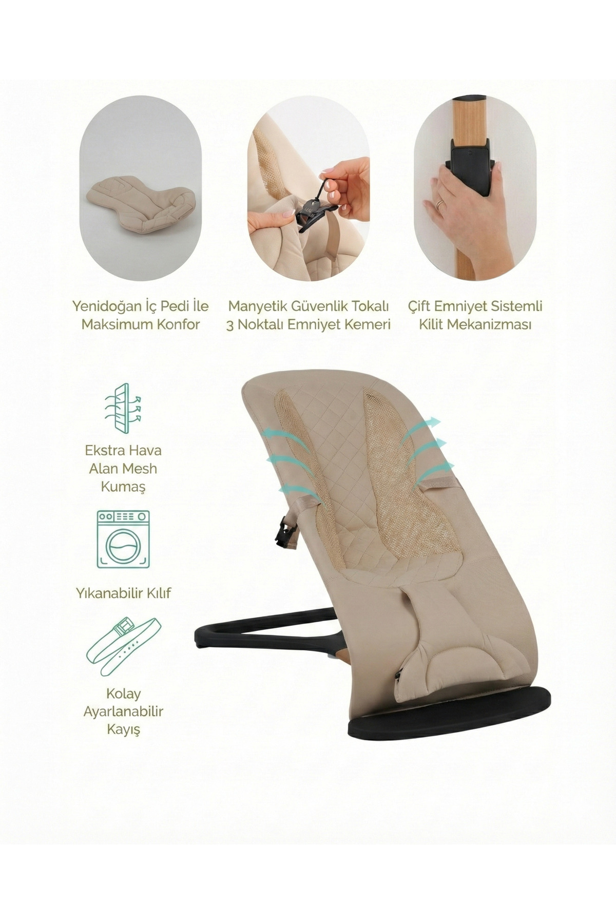 Will Bouncer Side Ana Kucağı - Beige fotoğrafı 3 (önizleme)