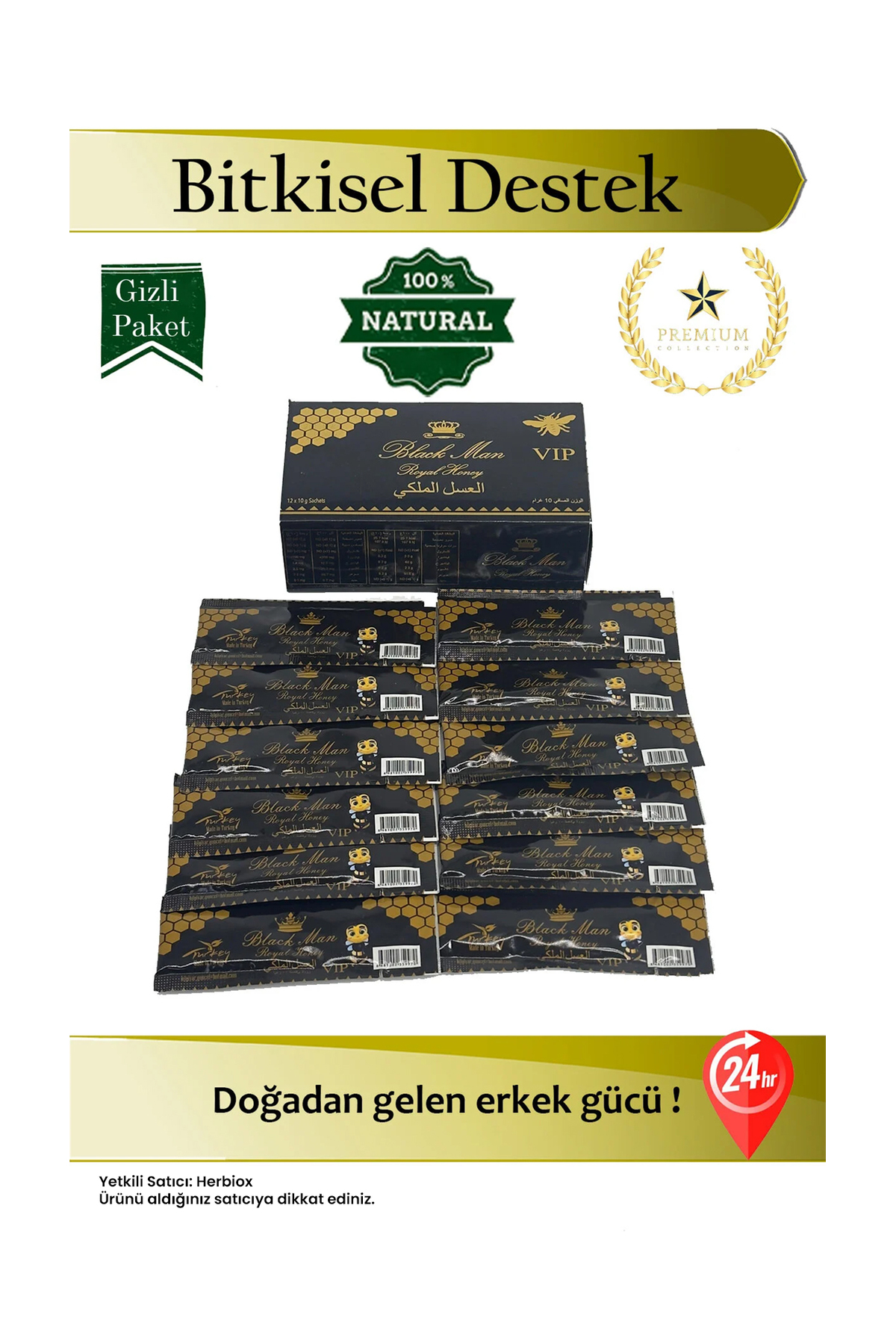 Black Man Herbiox Royal Honey 12 Adet - Özel Karışım Bal - Fiyatı