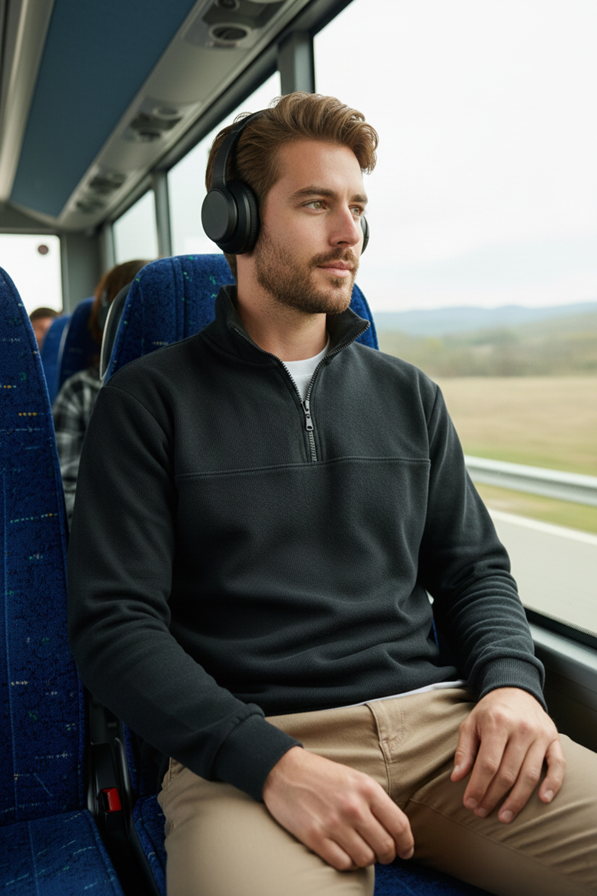 Buratti  Pamuklu Regular Fit Yarım Fermuarlı Dik Yaka Kazak Erkek KAZAK 456112