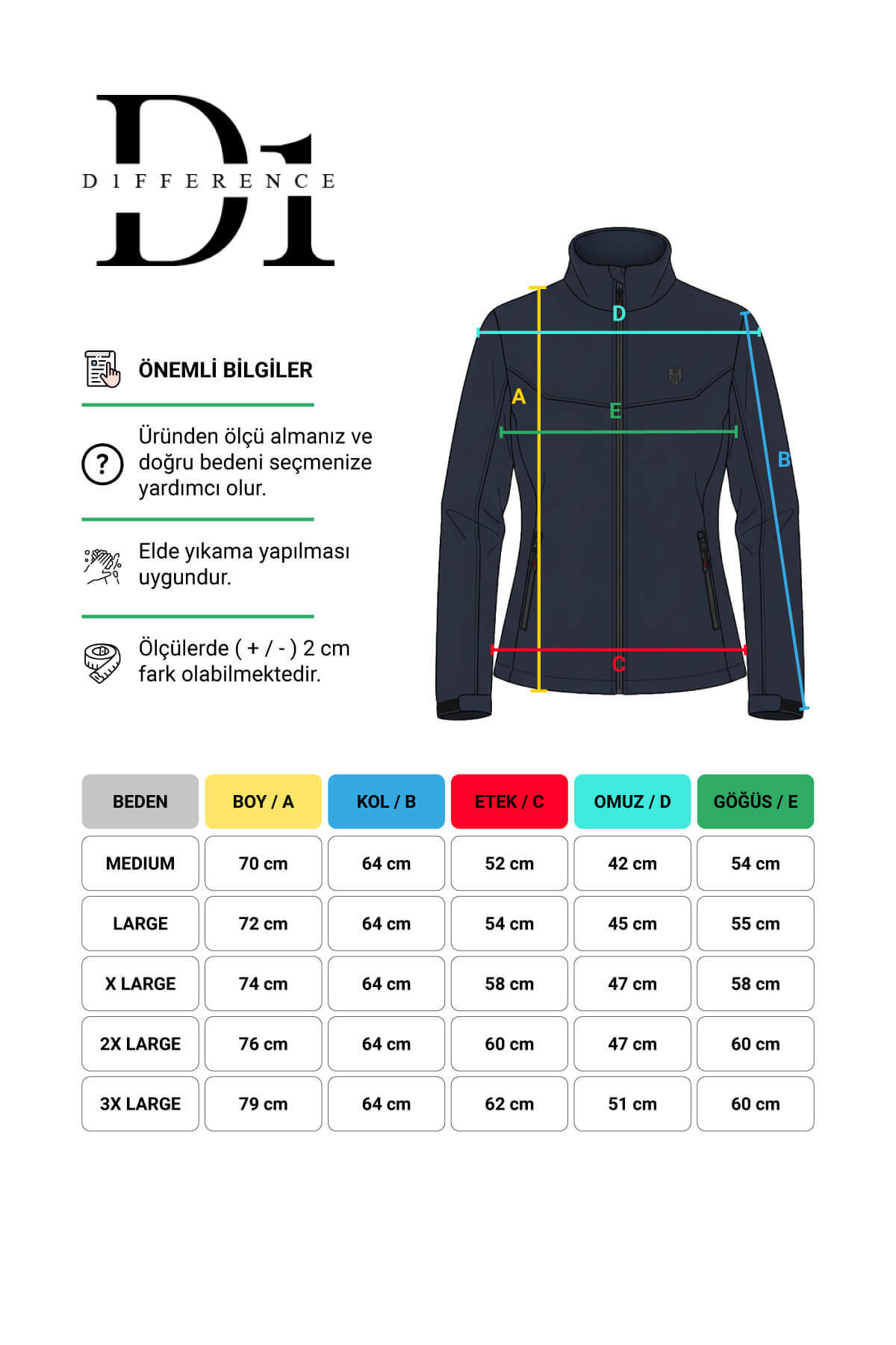 D1fference  Kadın Softshell Içi Polarlı Siyah Su Geçirmez Ve Rüzgara Dayanıklı Spor Mont - Görsel 8