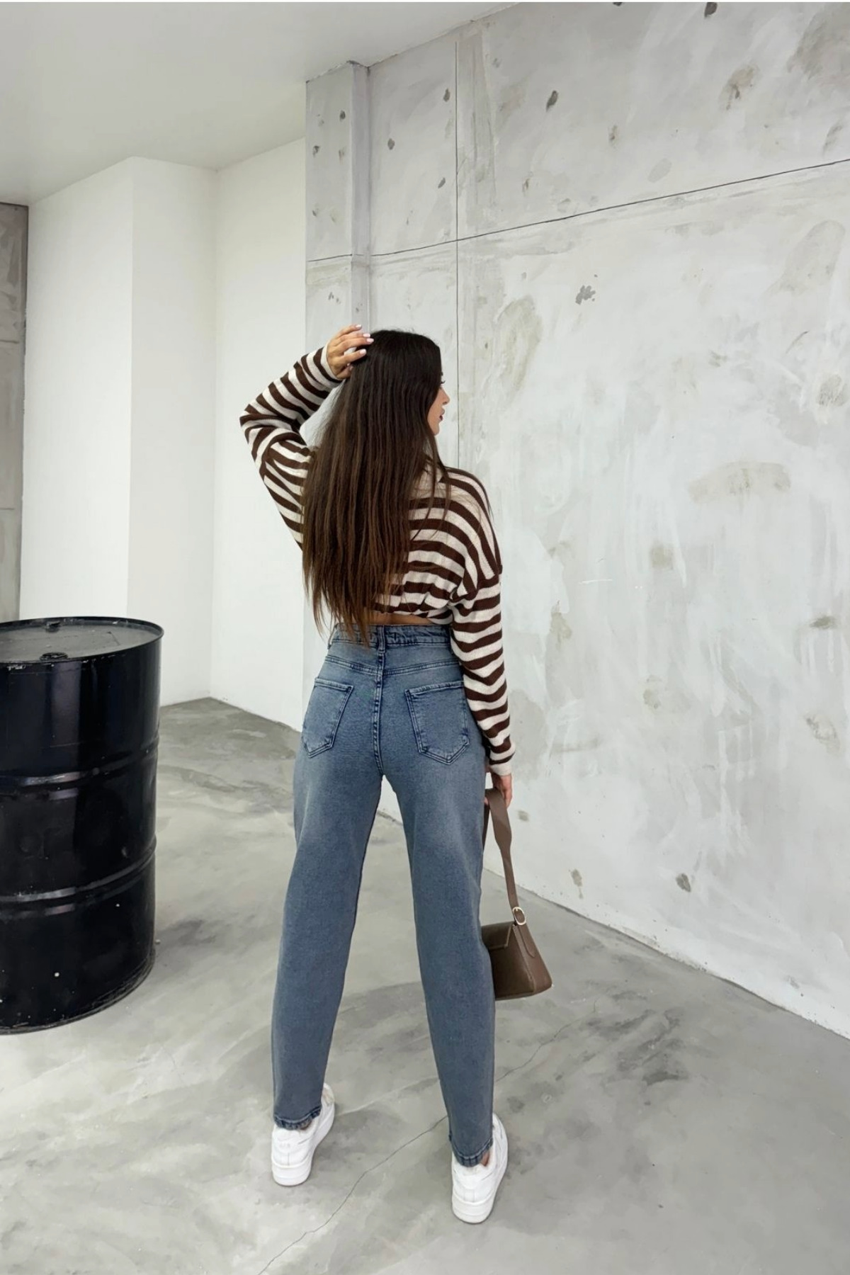 BİKELİFE  Kadın Esnek/LikralıYüksek Bel Mom Jeans - Görsel 6