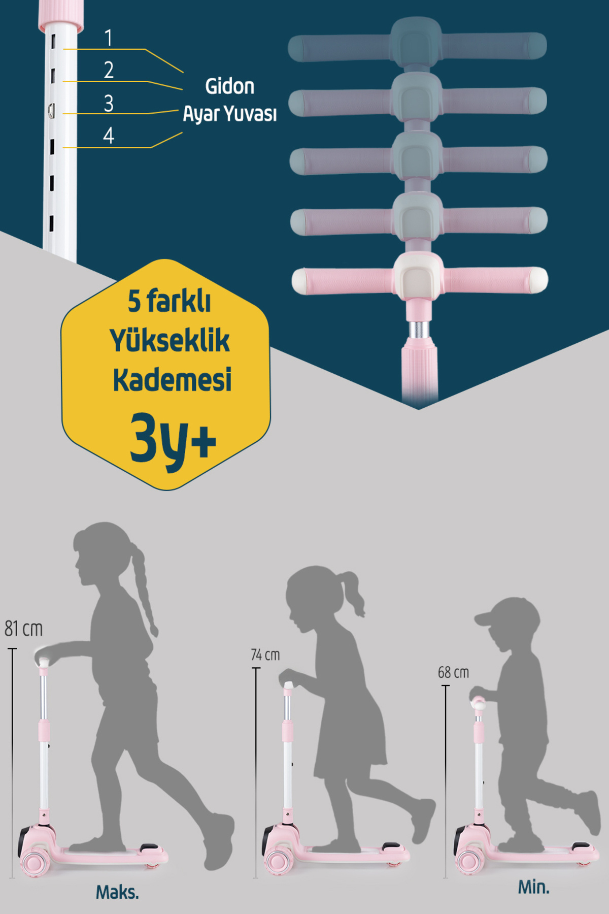 Prego Flow Müzikli Işıklı Oturaklı Çocuk Scooter Katlanabilir - Yükseklik Ayarlı fotoğrafı 3 (önizleme)
