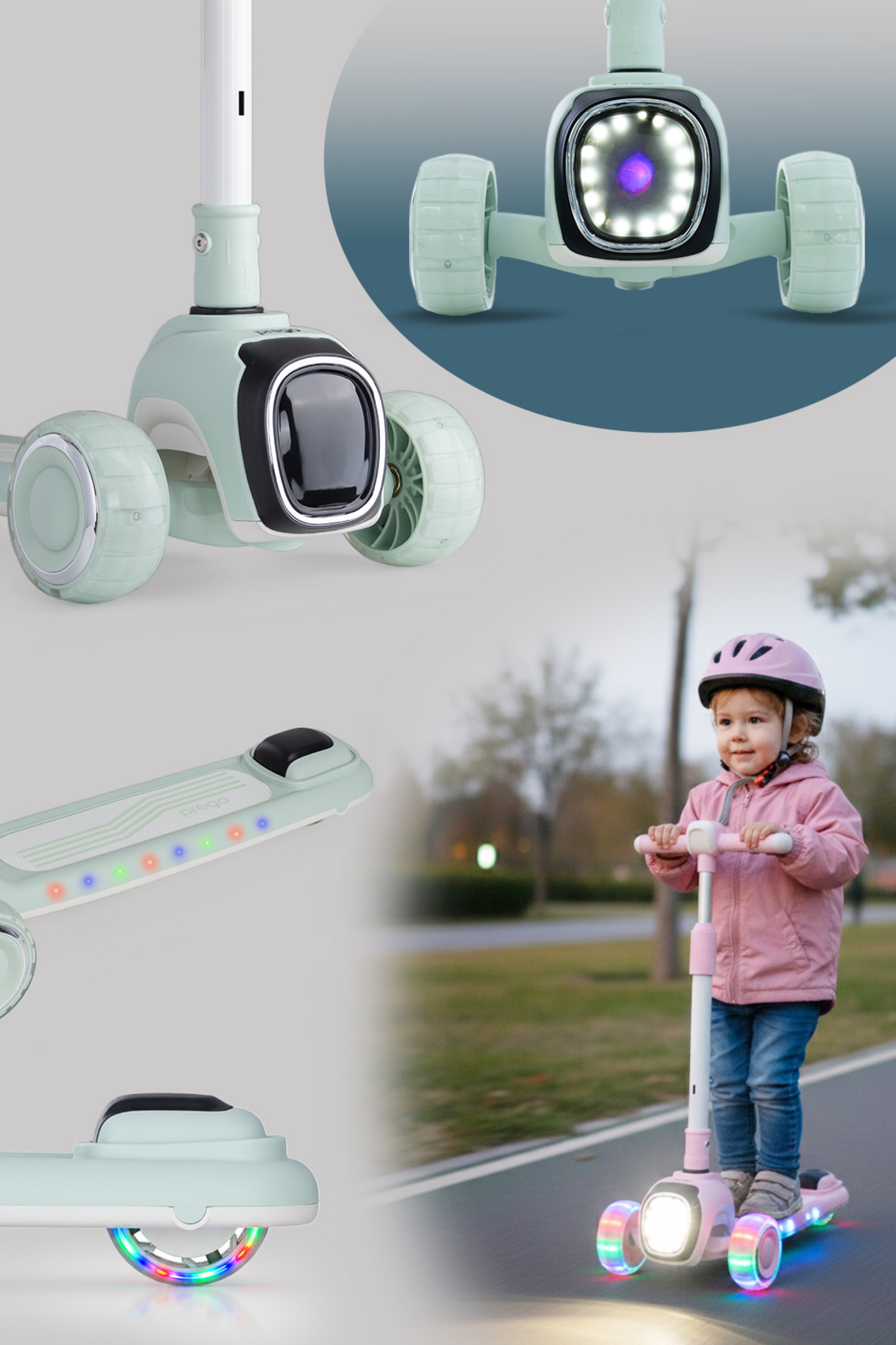 Prego Flow Müzikli Işıklı Oturaklı Çocuk Scooter Katlanabilir - Yükseklik Ayarlı fotoğrafı 5 (önizleme)