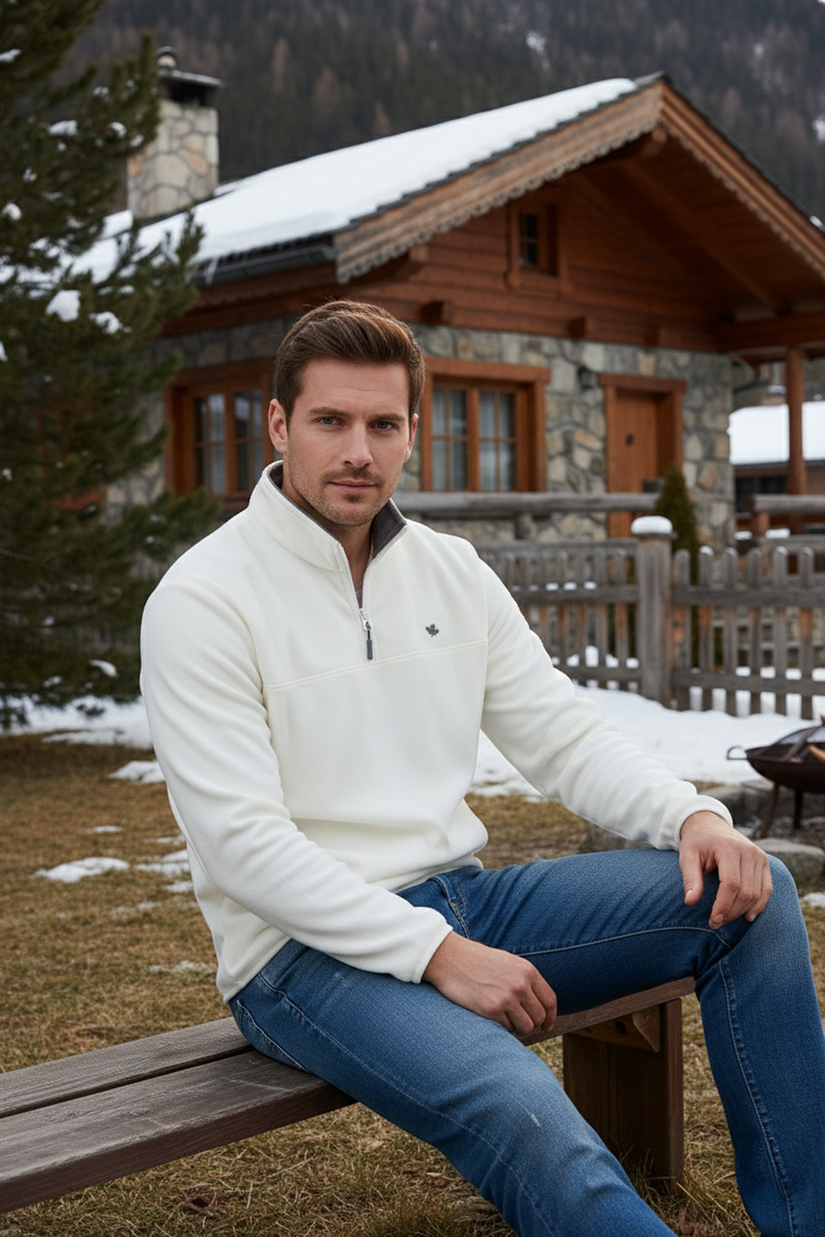 Buratti  Slim Fit Anti-Pilling Tüylenme Yapmayan Bato Yaka Soğuk Geçirmez Şardonlu Polar Erkek POLAR