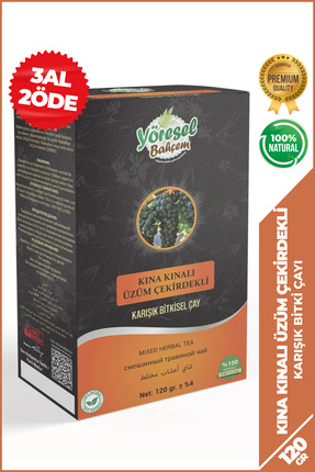 Yöresel Bahçem Kına Kınalı Üzüm Çekirdekli Karışık Bitkisel Çay (120g)