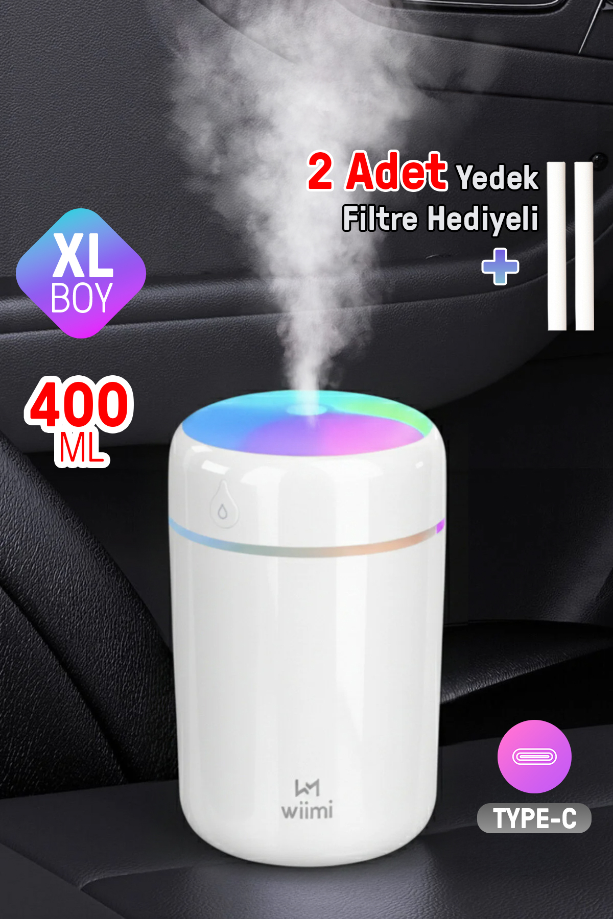 Wiimi 400 ml Ultrasonik Hava Nemlendirici Buhar Makinesi Ve Aroma Difüzörü