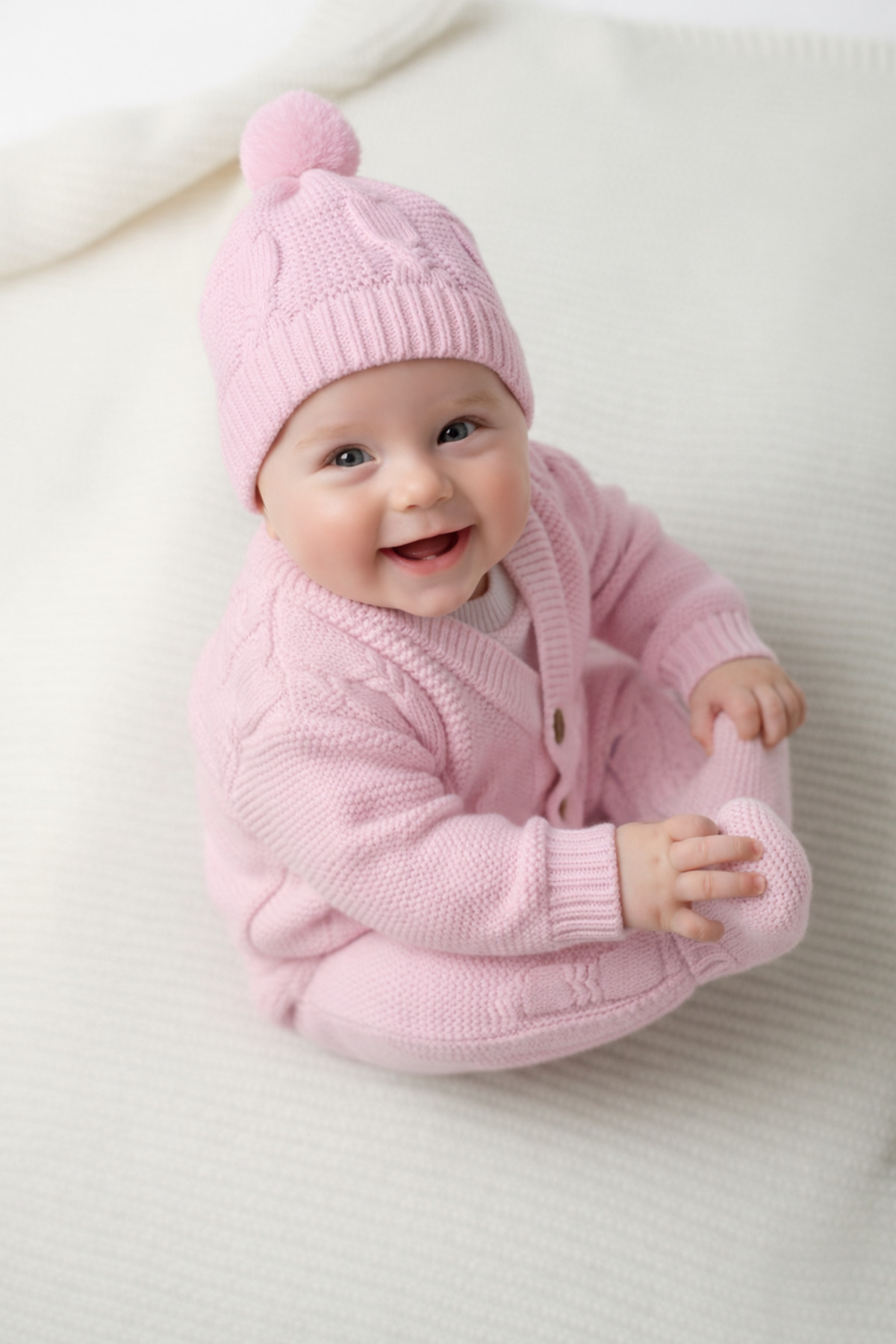 Çocuksan Baby&Kids Wear Pembe 5 Parça Kız Bebek Takım Örgülü Triko Bebek Takım fotoğrafı 3 (önizleme)