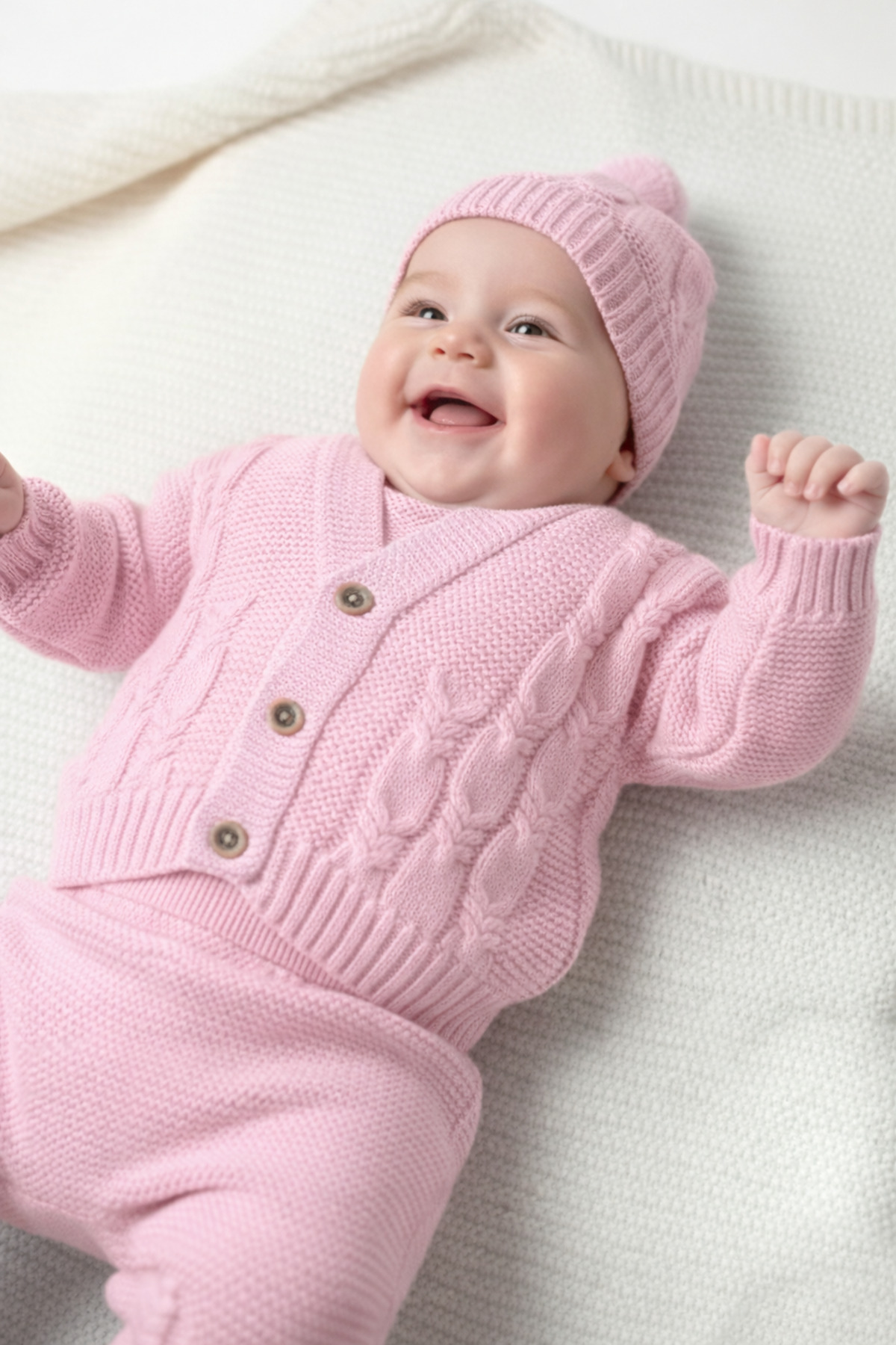 Çocuksan Baby&Kids Wear Pembe 5 Parça Kız Bebek Takım Örgülü Triko Bebek Takım fotoğrafı 2 (önizleme)