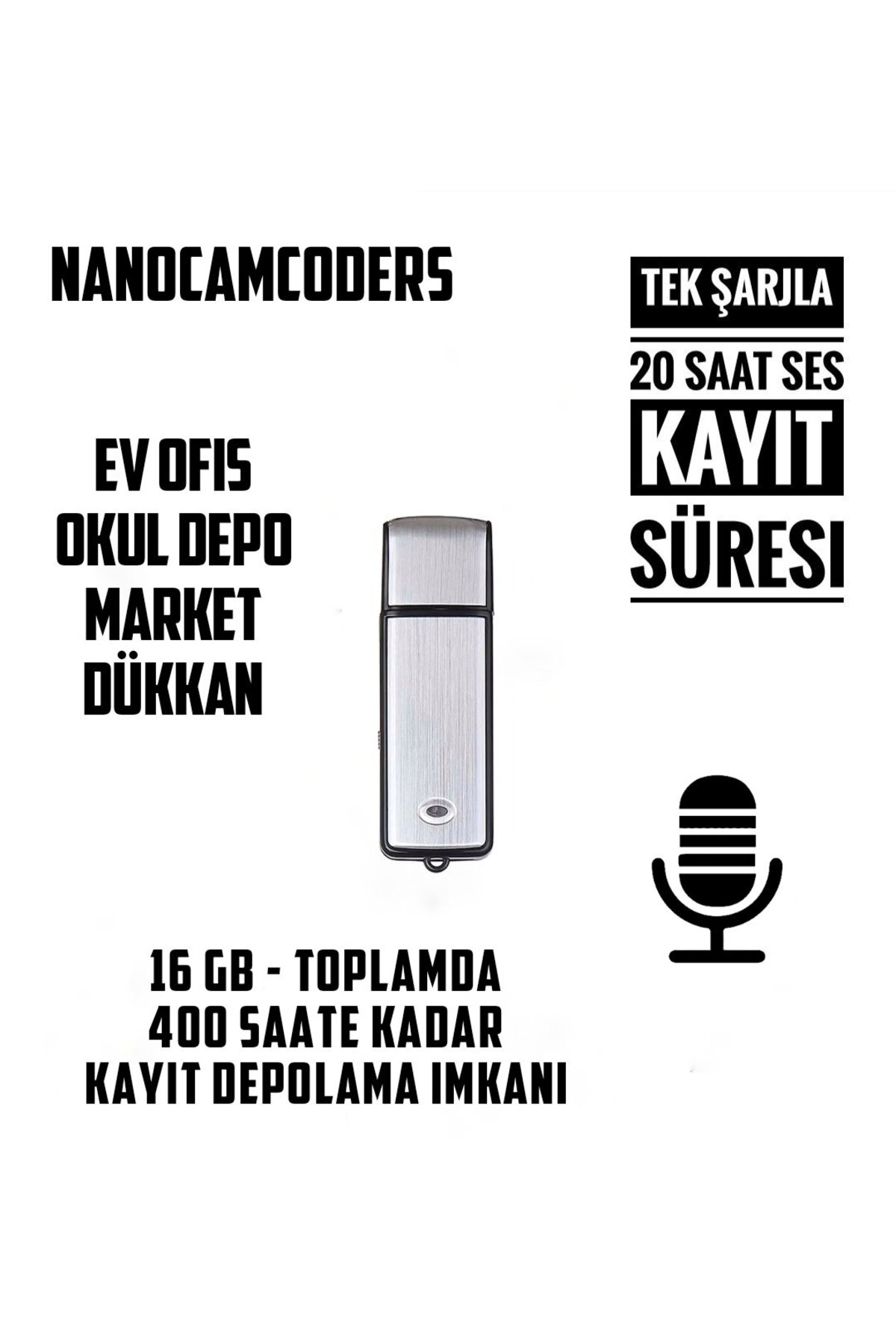 Nanocamcoders 1K ° 1080P HD Mini Premium CCTV Ses Kayıt Ev Ofis Güvenliği İçin Gizli ( kamera değildir )