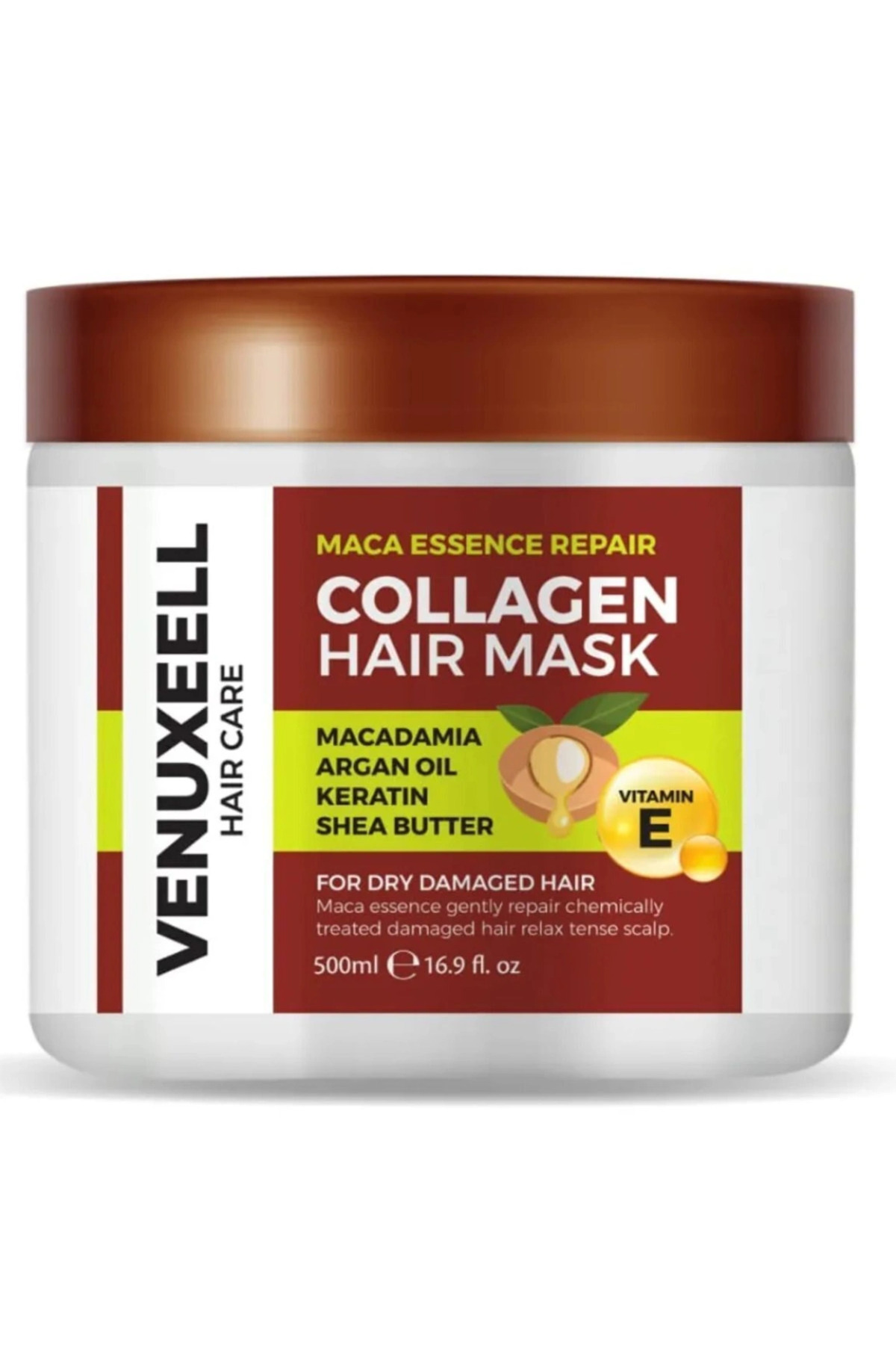 Doğal İçerik Destekli Maca Özlü Saç Güçlendirme Maskesi 500 ml — venuxseell2 — تصویر 3 از 6
