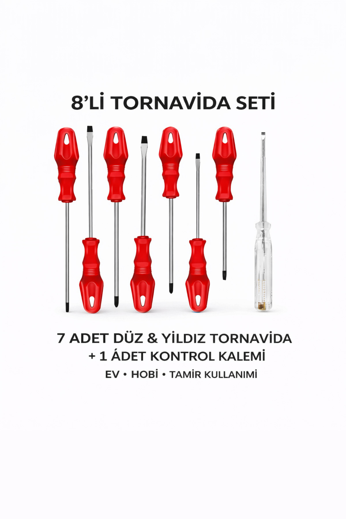 SENBANG 8'li Tornavida Seti – 7 Adet Düz & Yıldız Tornavida +