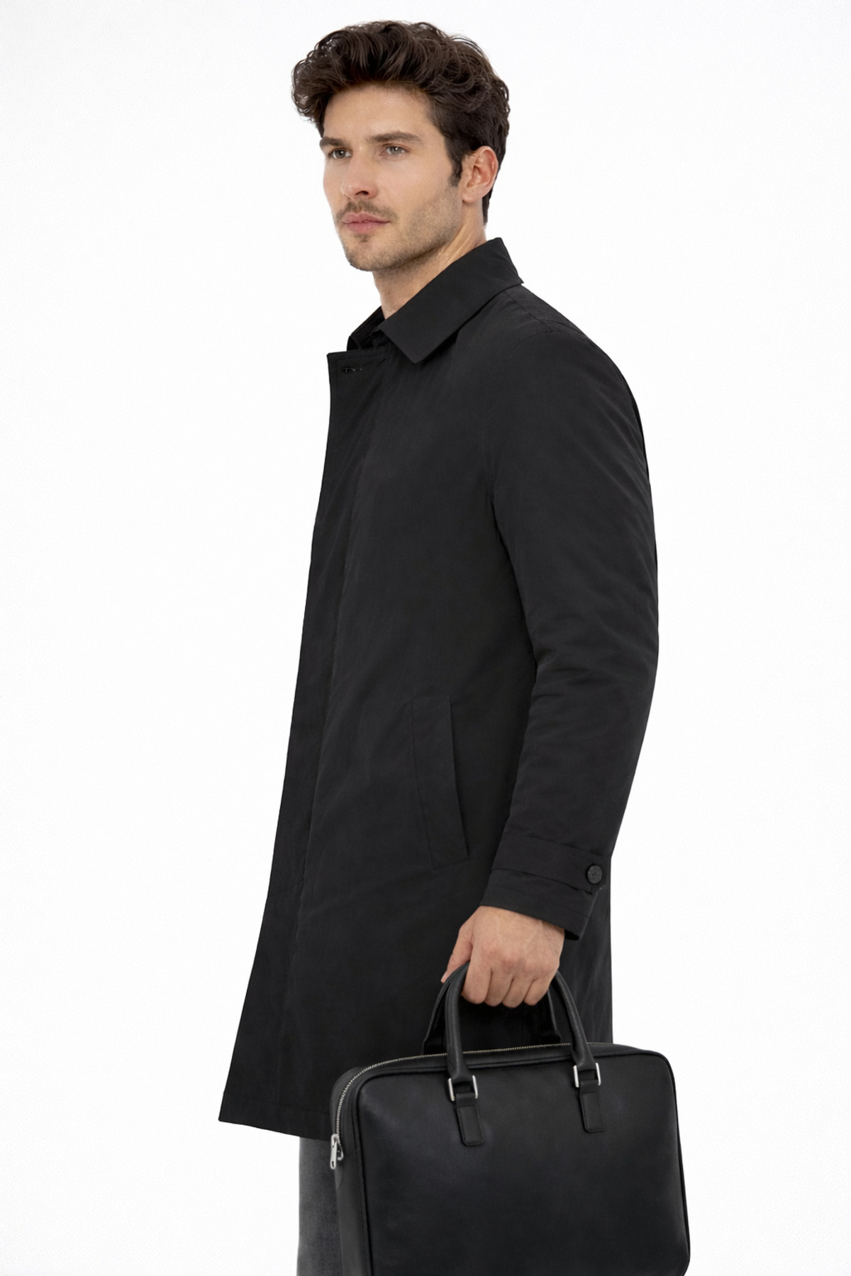COMPİERE Slim Fit Içi Çıkmalı Su Iticili Trençkot Pardesü görsel 7