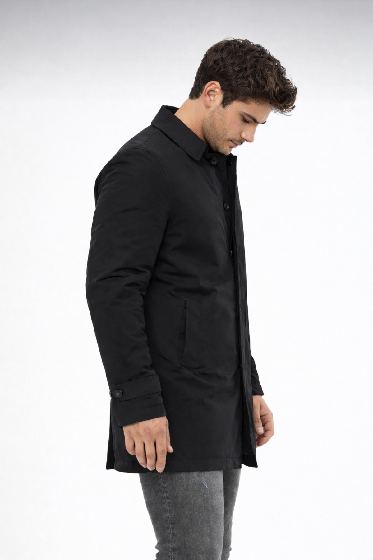 COMPİERE Slim Fit Içi Çıkmalı Su Iticili Trençkot Pardesü görsel 5