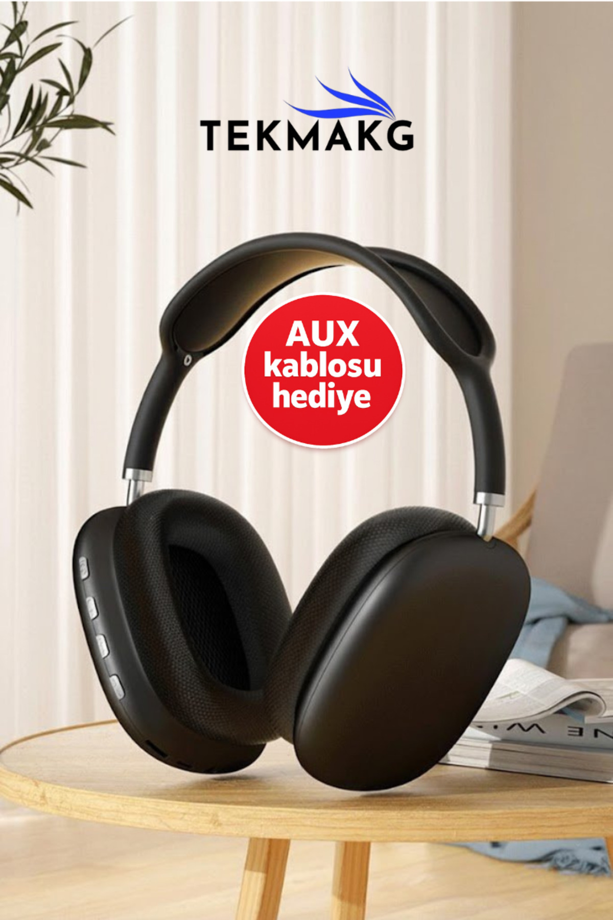 Wireless Over Ear Bluetooth Headset with Microphone iOS Android Compatible High Sound Quality