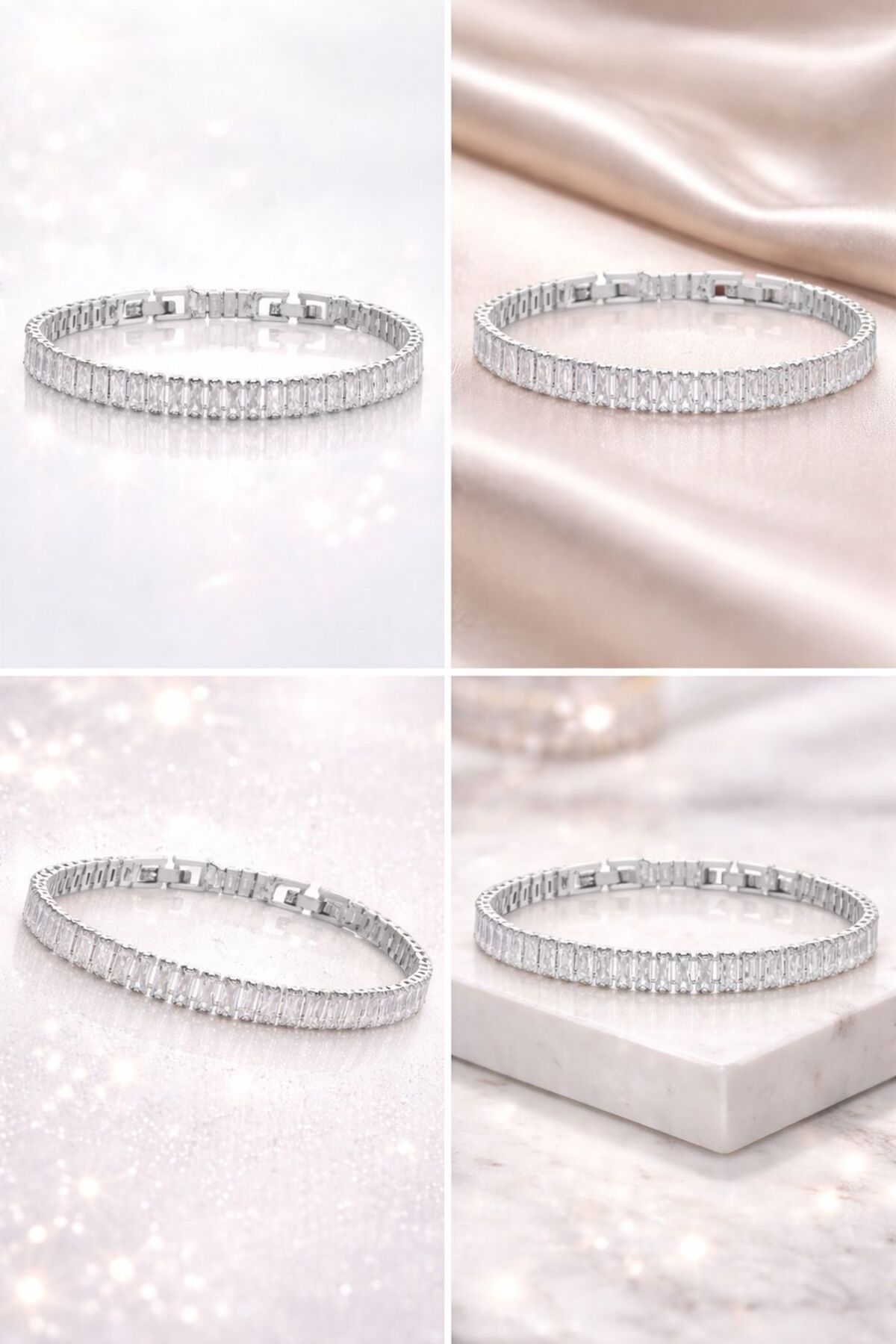 Demokan  Kadın Çelik Bileklik Lüks Su Yolu Kararmaz Baget 14k Altın Renk Kadın Bileklik 16+2cm - Görsel 4