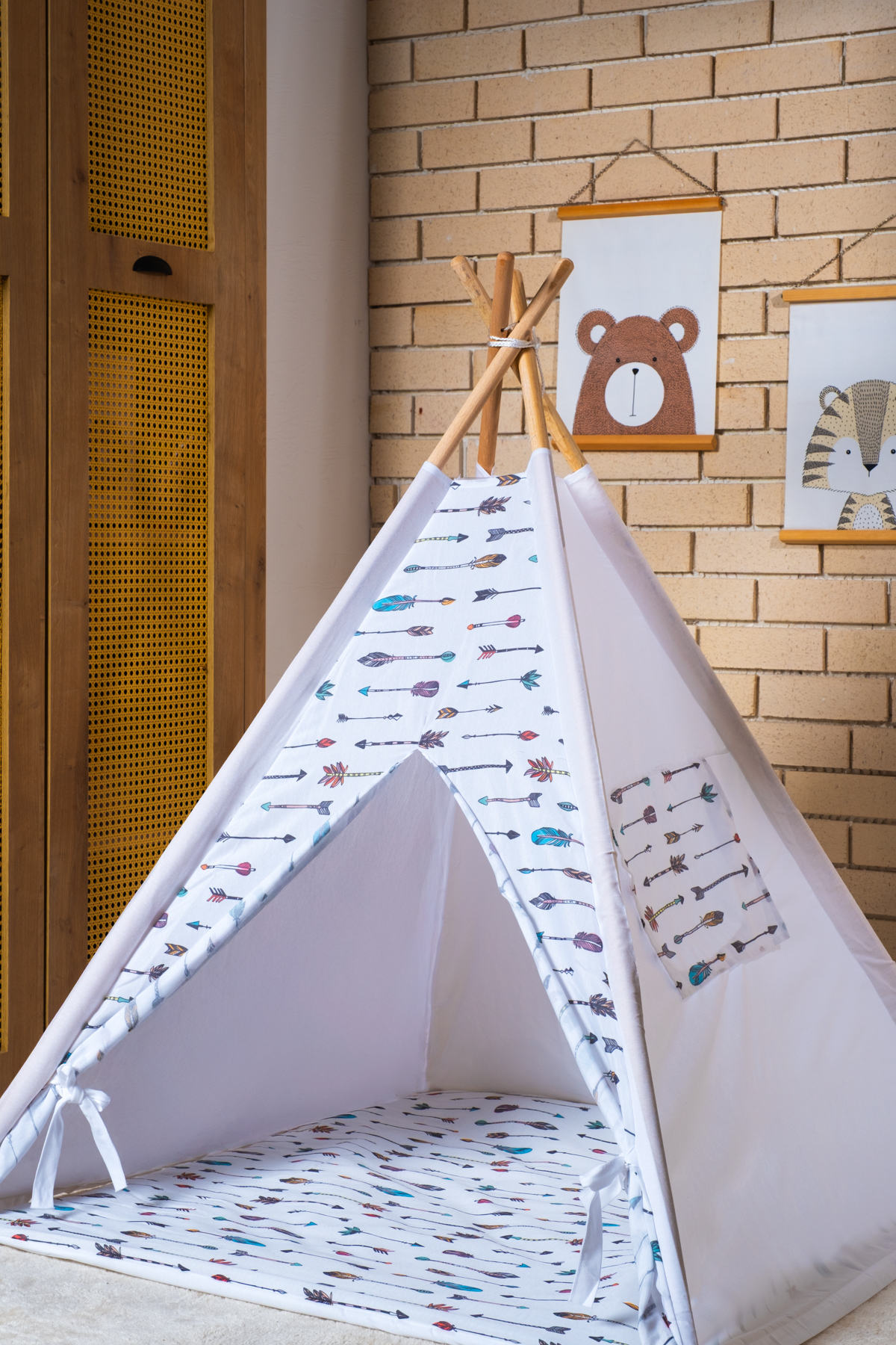 homy textiles SafeMom Ahşap Kızılderili Çocuk Oyun Çadırı fotoğrafı 3 (önizleme)