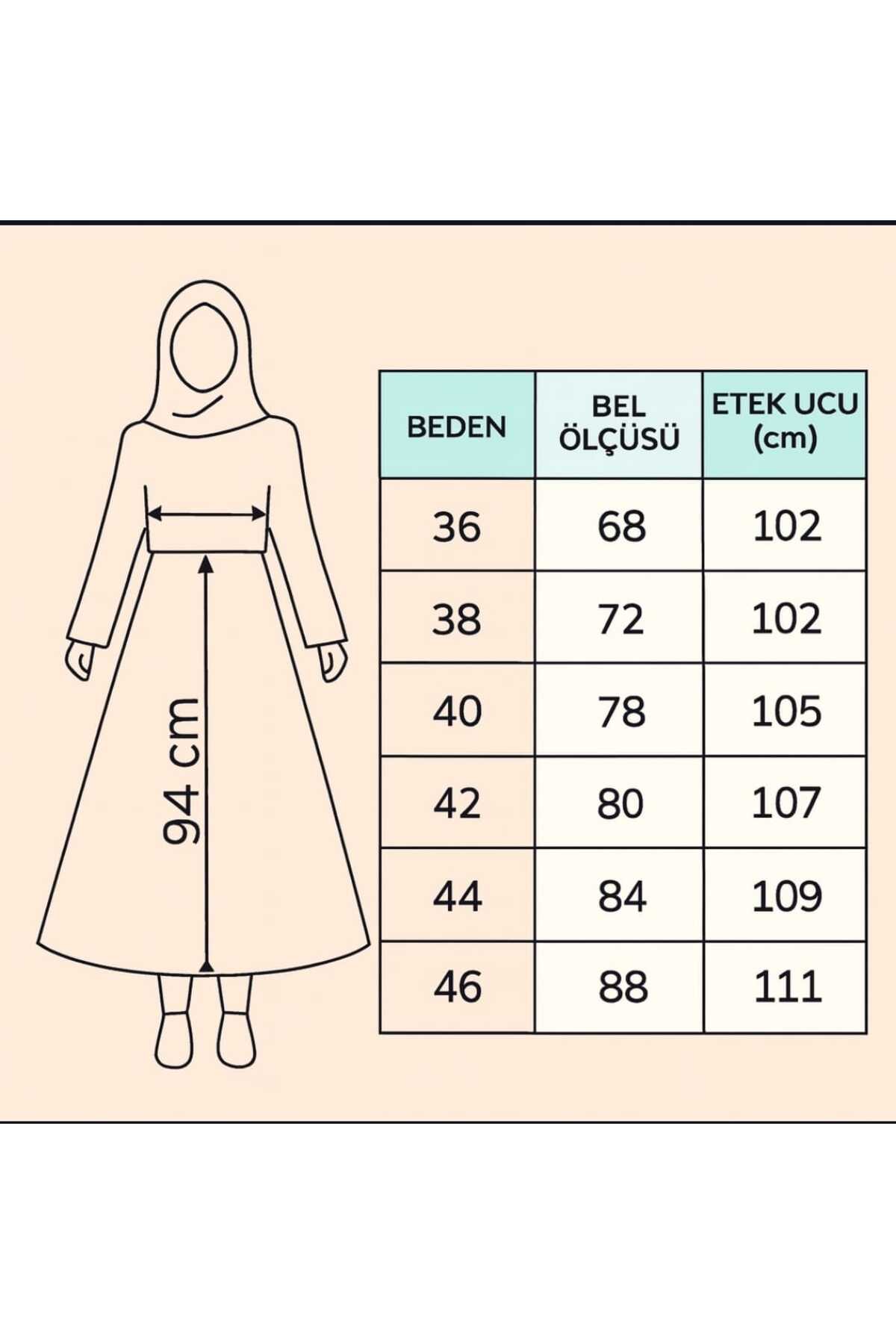 miss ledonna  Kadın Puf Scuba Bej Tesettür Kloş Etek - Görsel 2