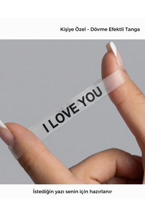 CushyPanky Kişiye Özel Dövme Efektli Görünmez Tanga – Yanları Kaynaklı Şeffaf...