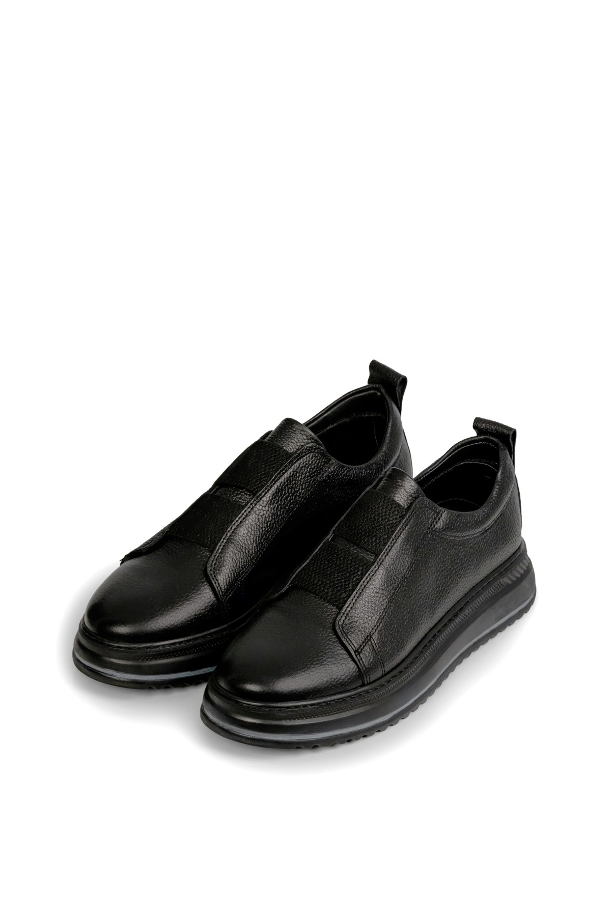 usva  Hakiki Deri Yüksek taban Klasik Günlük Rahat Siyah Erkek Ayakkabı - Görsel 7